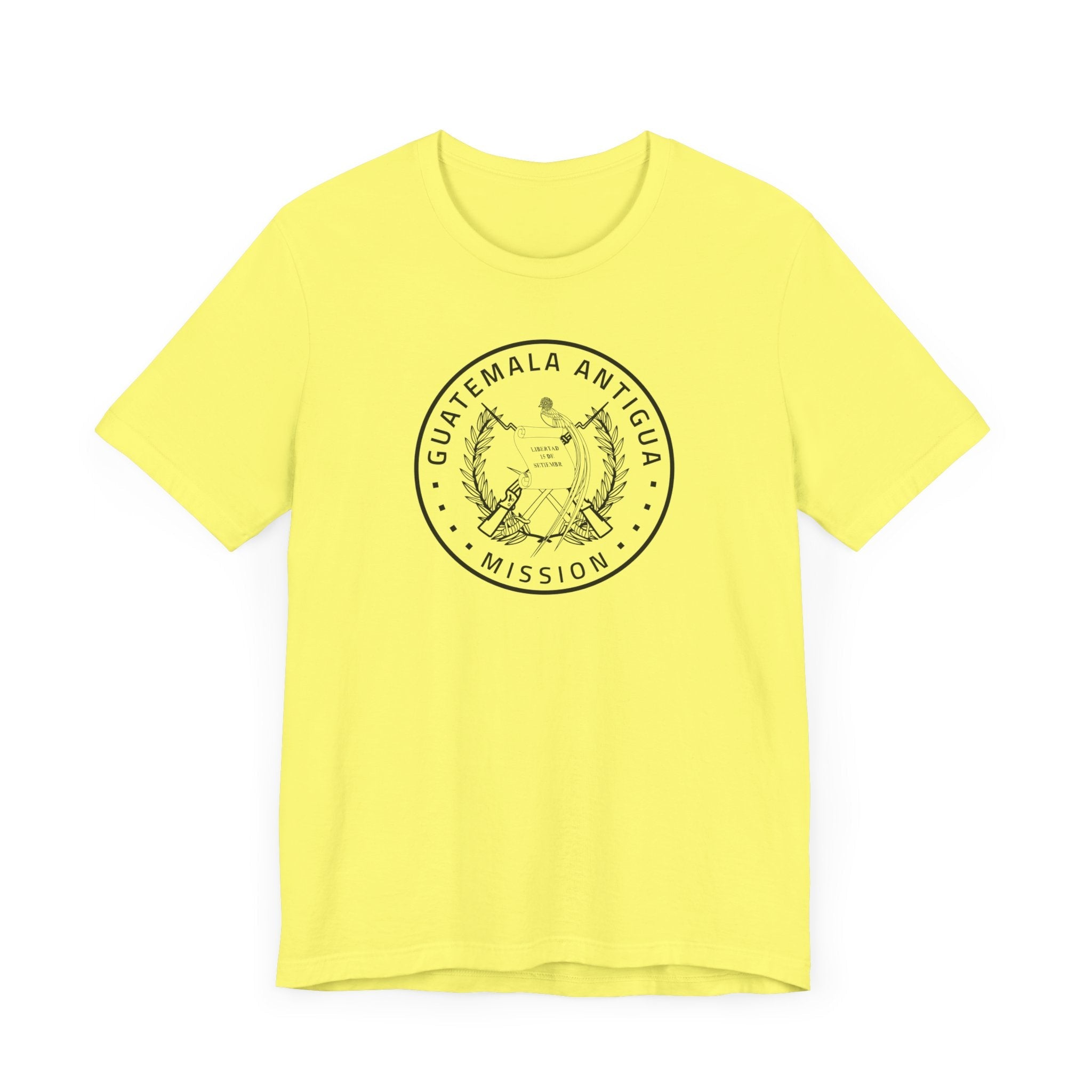 Guatemala Antigua Mission Circular Monochrome Logo T-Shirt - Latter-Day Saint LDS Missionary Gift - Book of Mormon