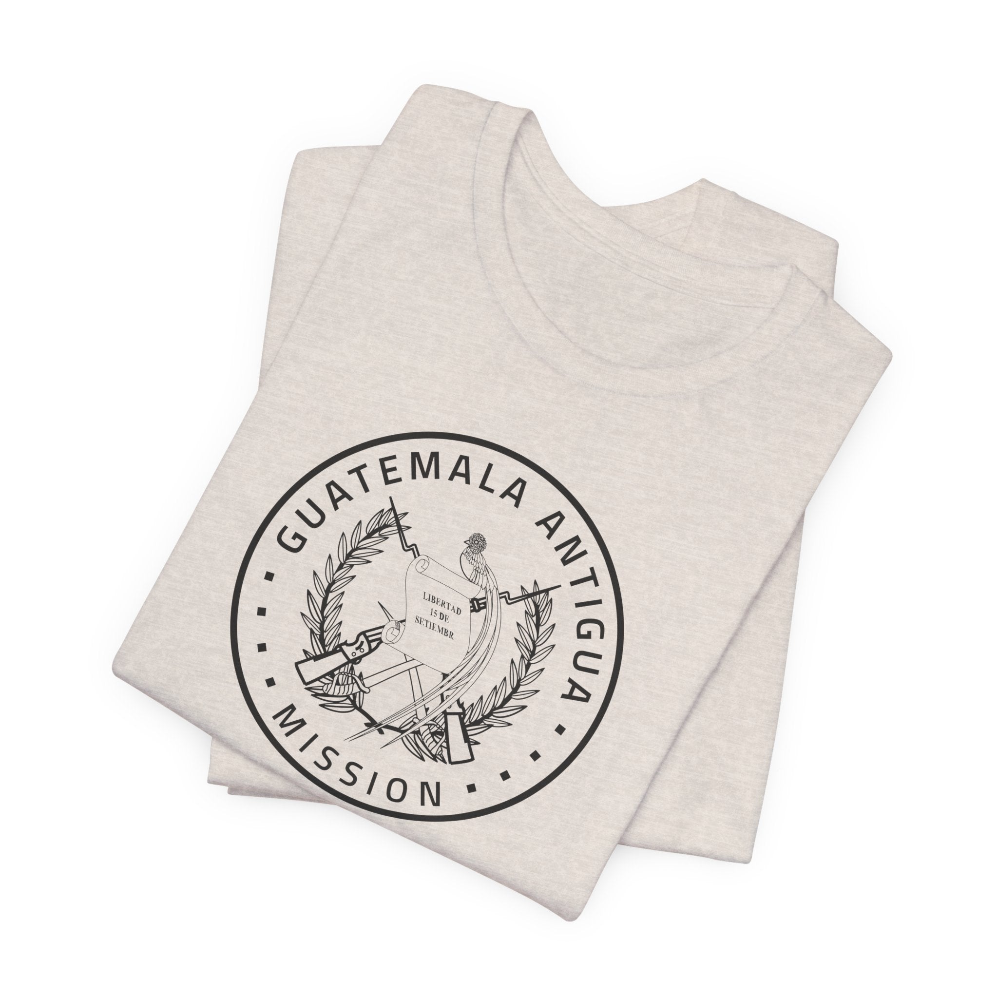 Guatemala Antigua Mission Circular Monochrome Logo T-Shirt - Latter-Day Saint LDS Missionary Gift - Book of Mormon