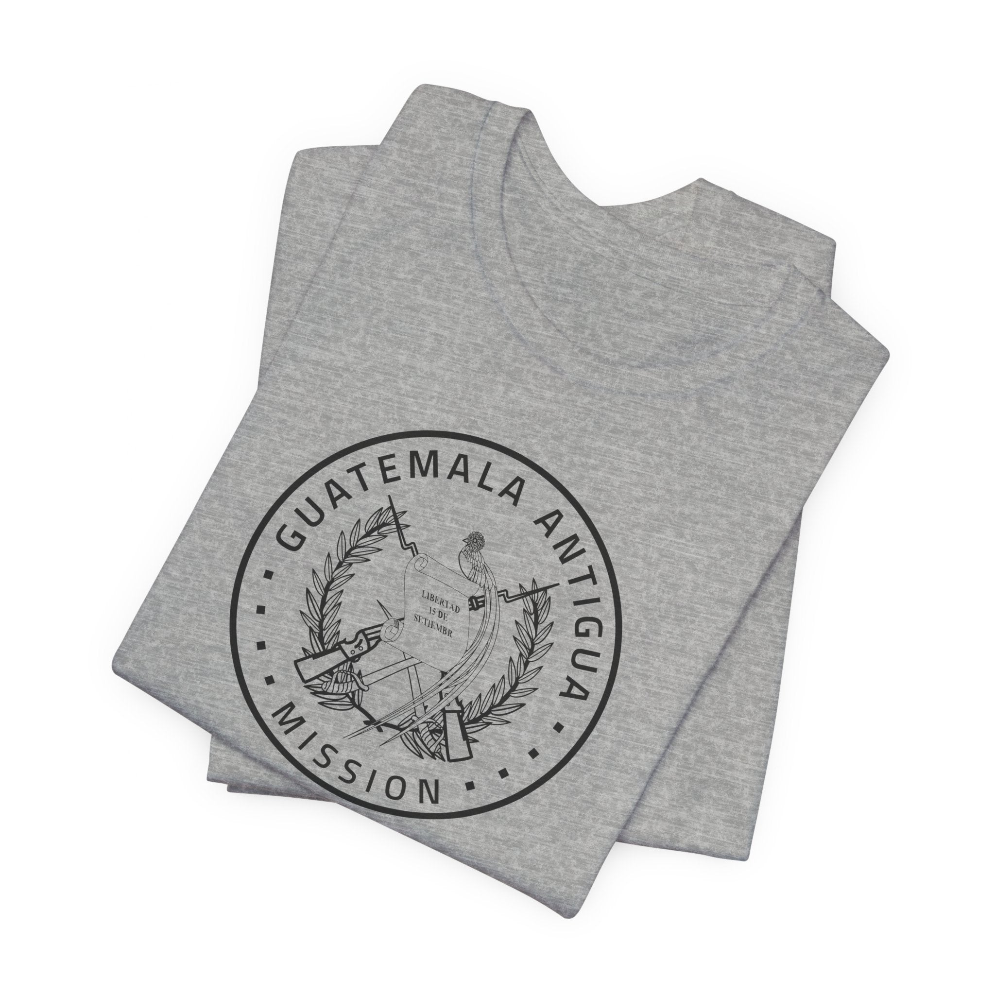 Guatemala Antigua Mission Circular Monochrome Logo T-Shirt - Latter-Day Saint LDS Missionary Gift - Book of Mormon