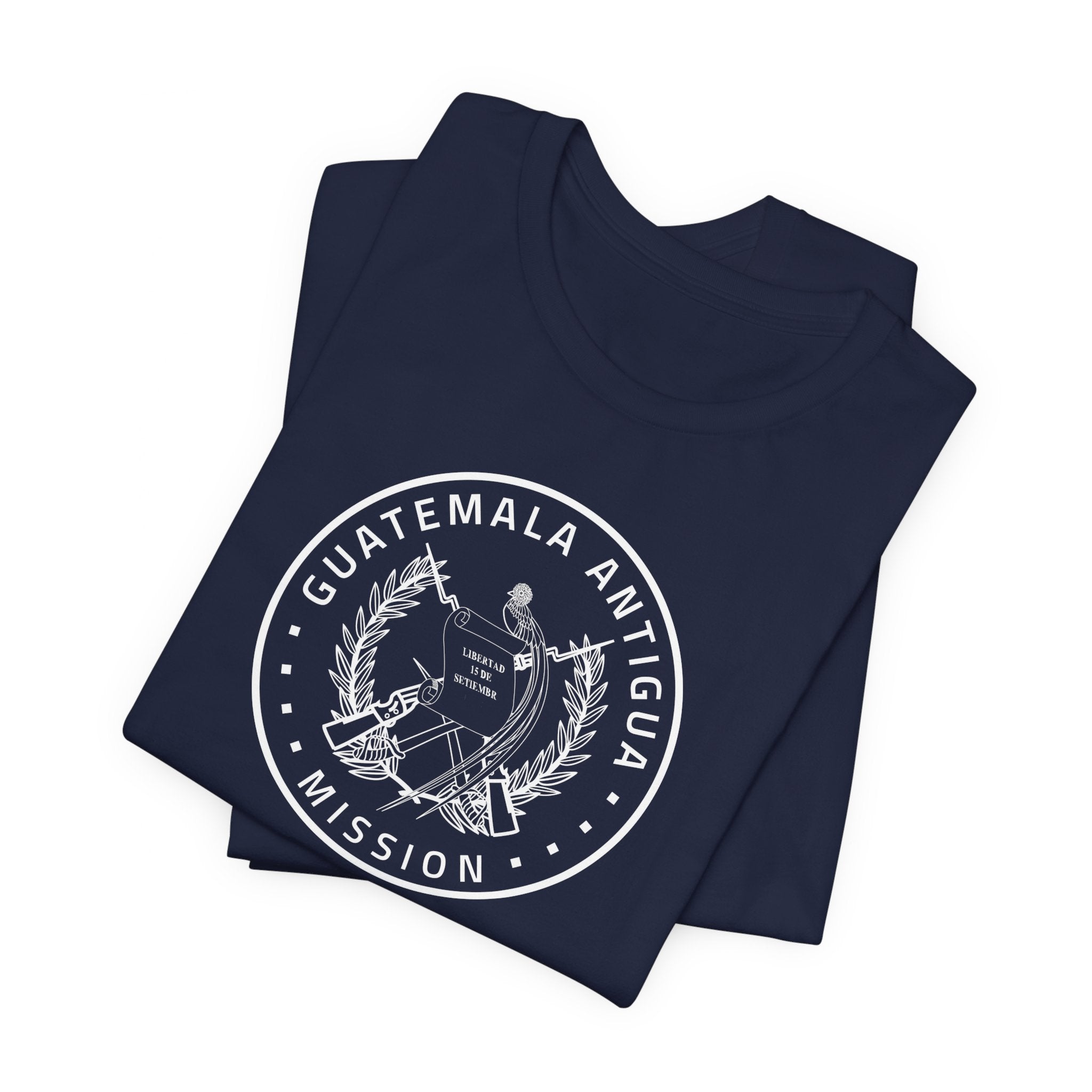 Guatemala Antigua Mission Circular Monochrome Logo T-Shirt - Latter-Day Saint LDS Missionary Gift - Book of Mormon