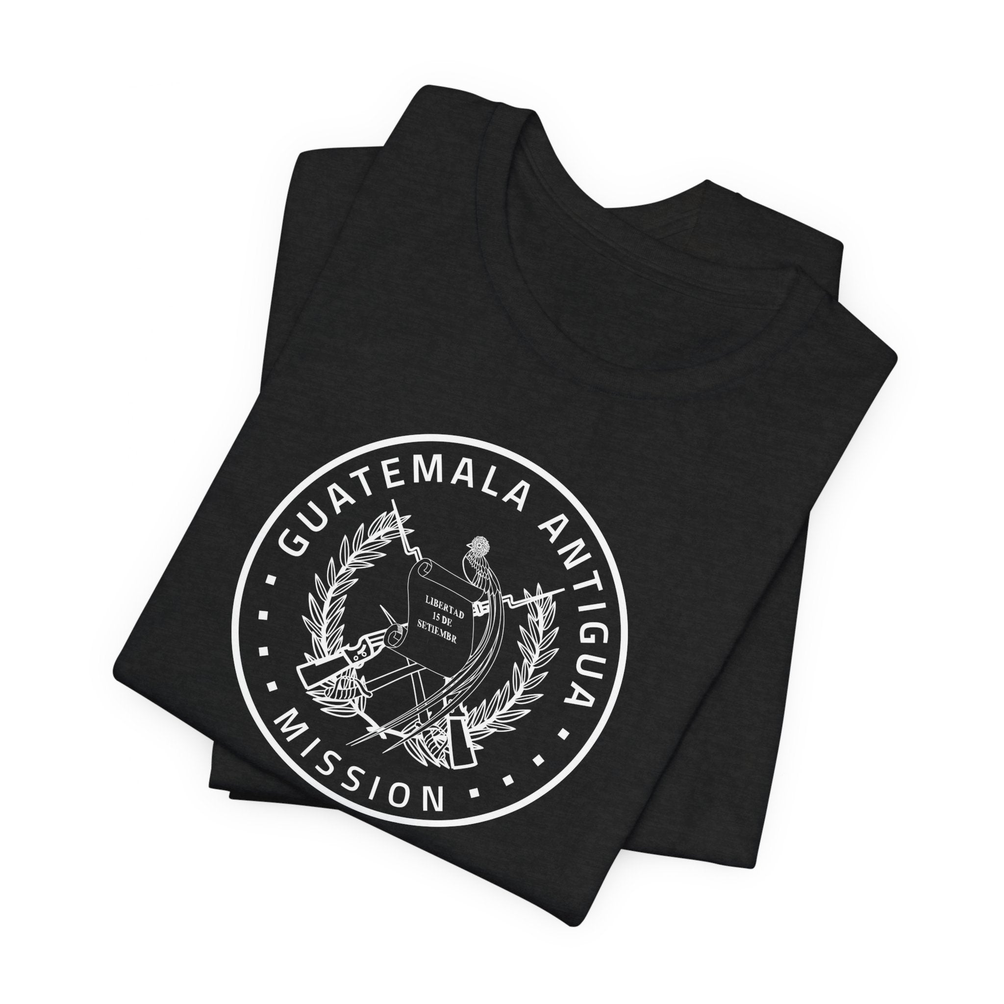 Guatemala Antigua Mission Circular Monochrome Logo T-Shirt - Latter-Day Saint LDS Missionary Gift - Book of Mormon