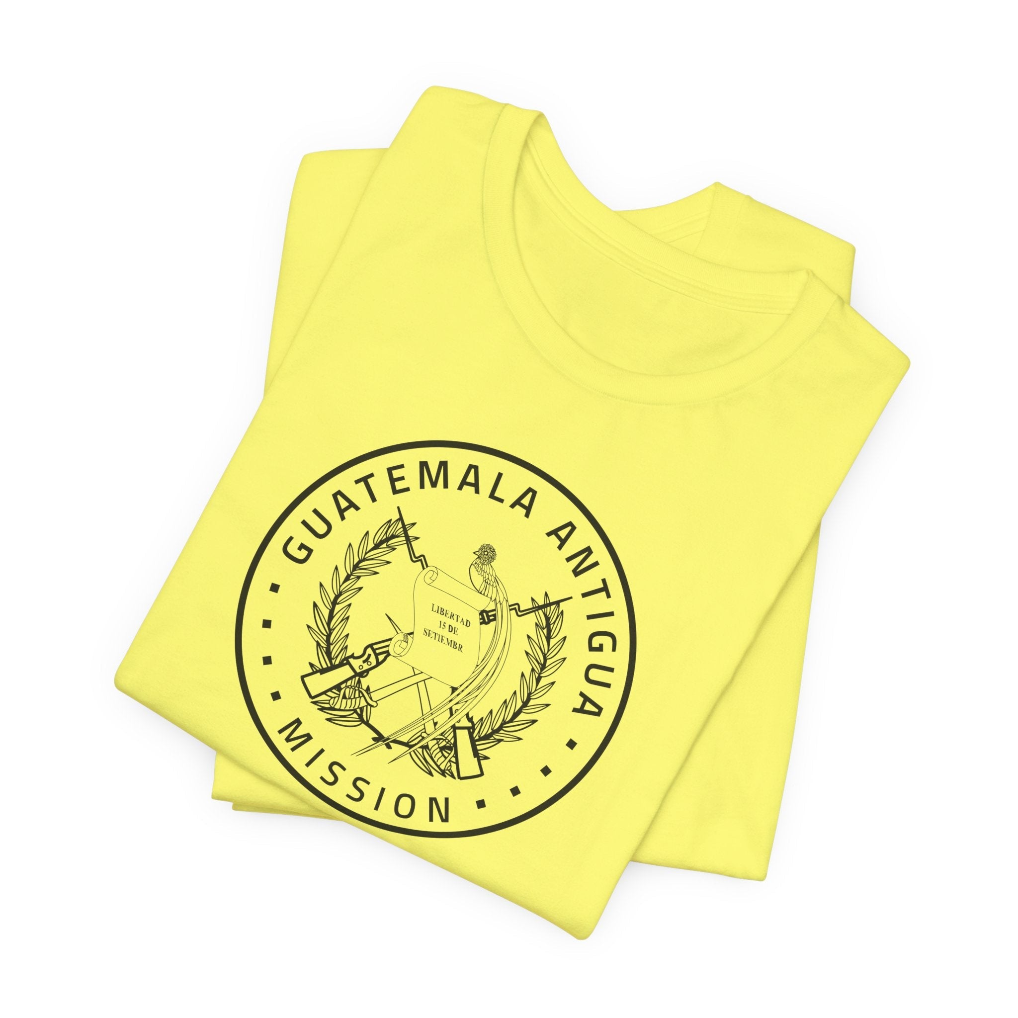 Guatemala Antigua Mission Circular Monochrome Logo T-Shirt - Latter-Day Saint LDS Missionary Gift - Book of Mormon