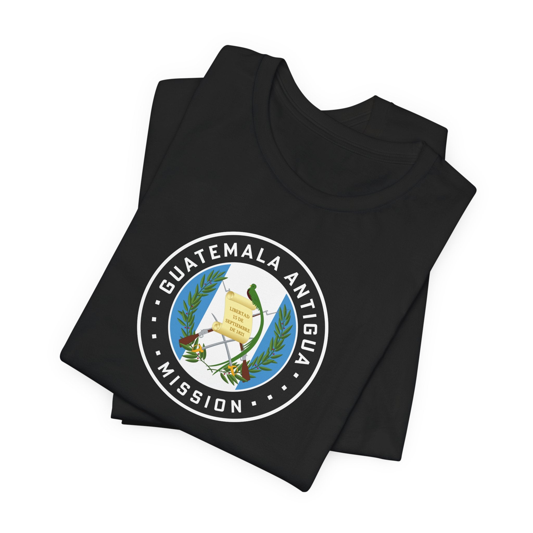 Guatemala Antigua Mission Flag Logo (Black Border) T-shirt - Mission Wishlist - LDS Missionary Gift Store