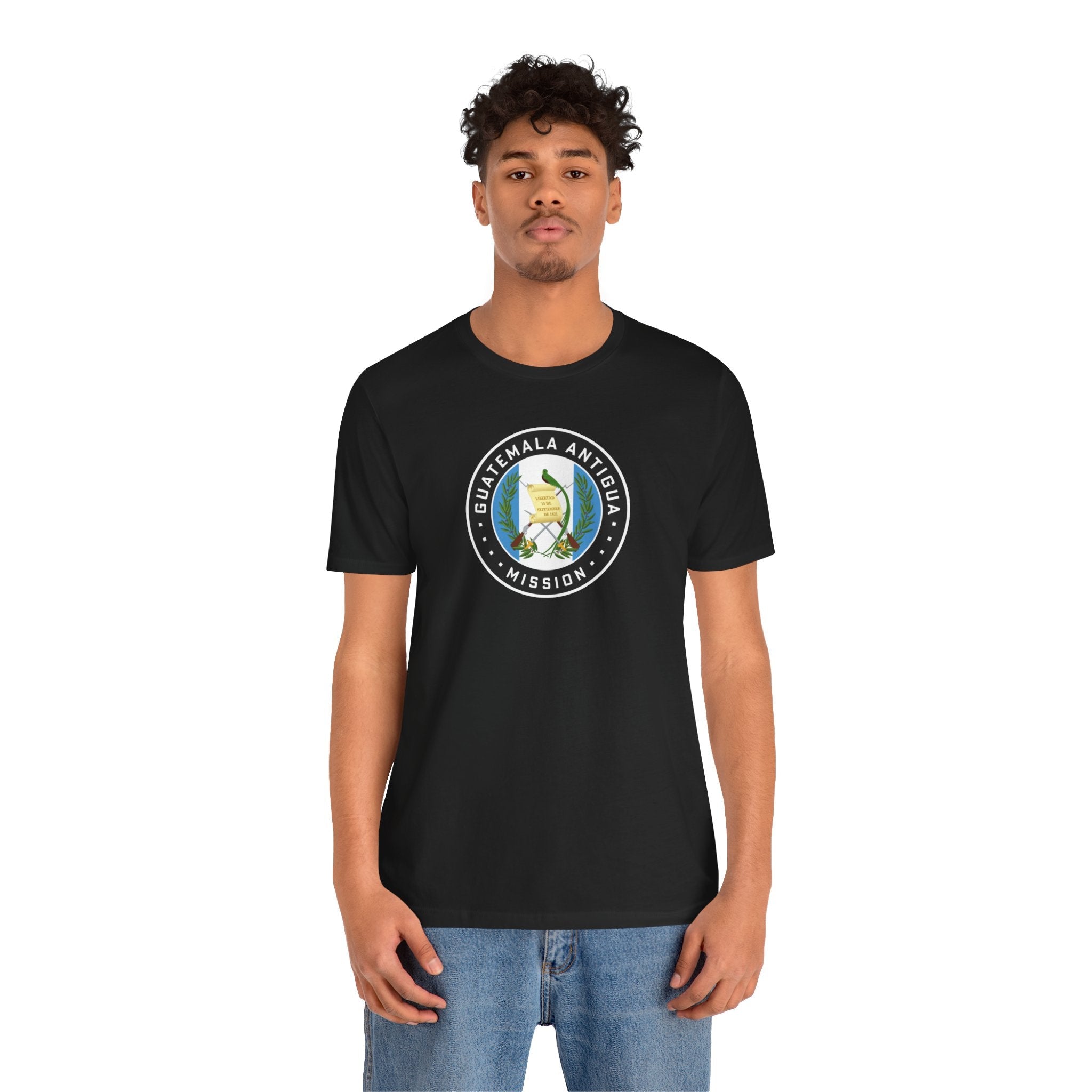 Guatemala Antigua Mission Flag Logo (Black Border) T-shirt - Mission Wishlist - LDS Missionary Gift Store