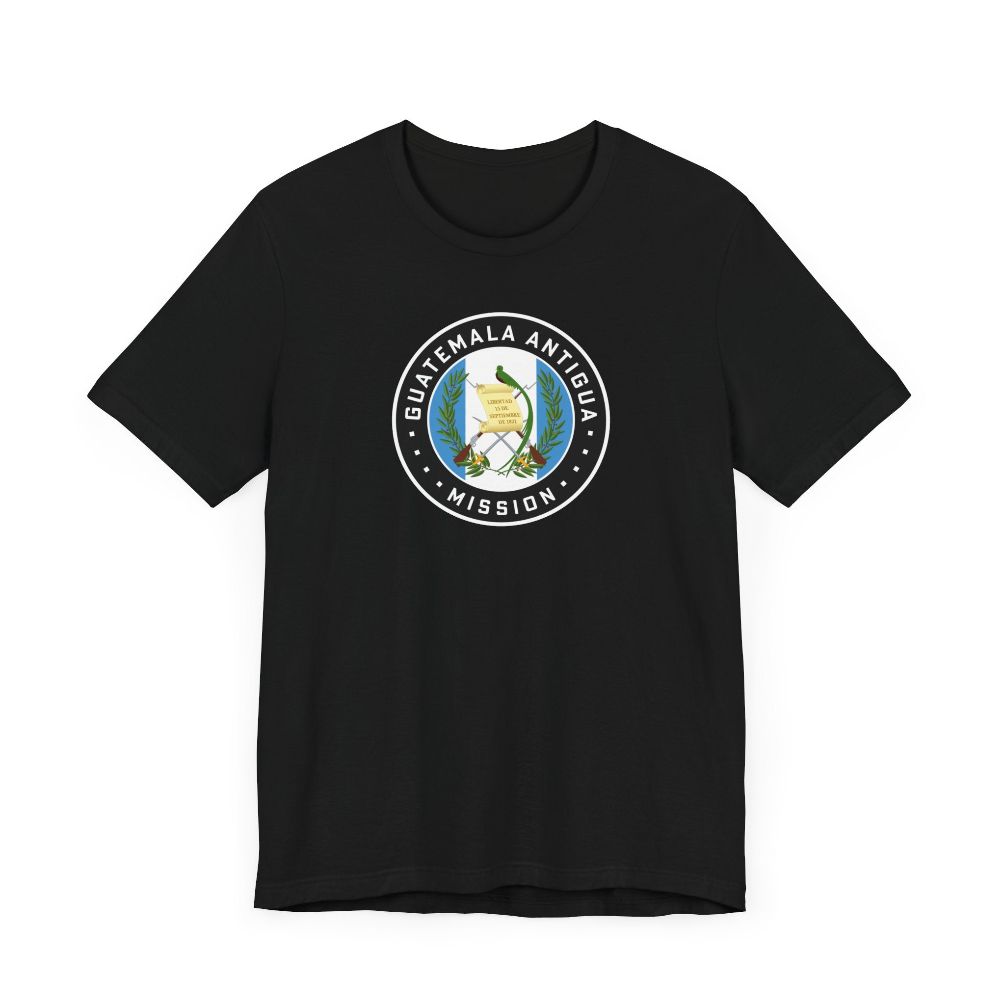 Guatemala Antigua Mission Flag Logo (Black Border) T-shirt - Mission Wishlist - LDS Missionary Gift Store