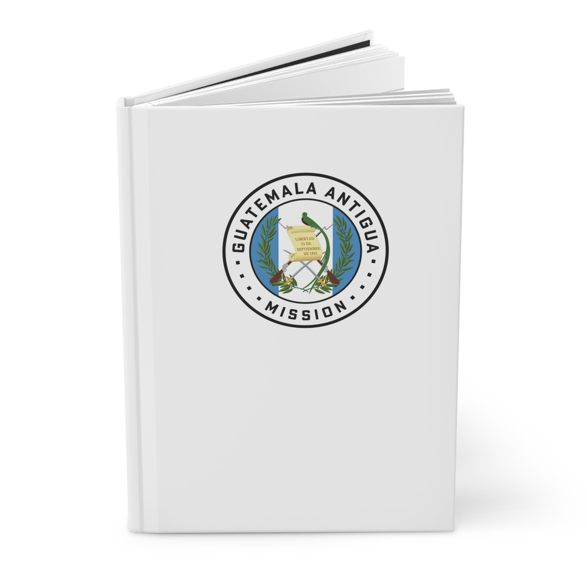 Guatemala Antigua Mission Logo Design White Hardcover Journal Matte - Latter-Day Saint LDS Missionary Gift - Book of Mormon