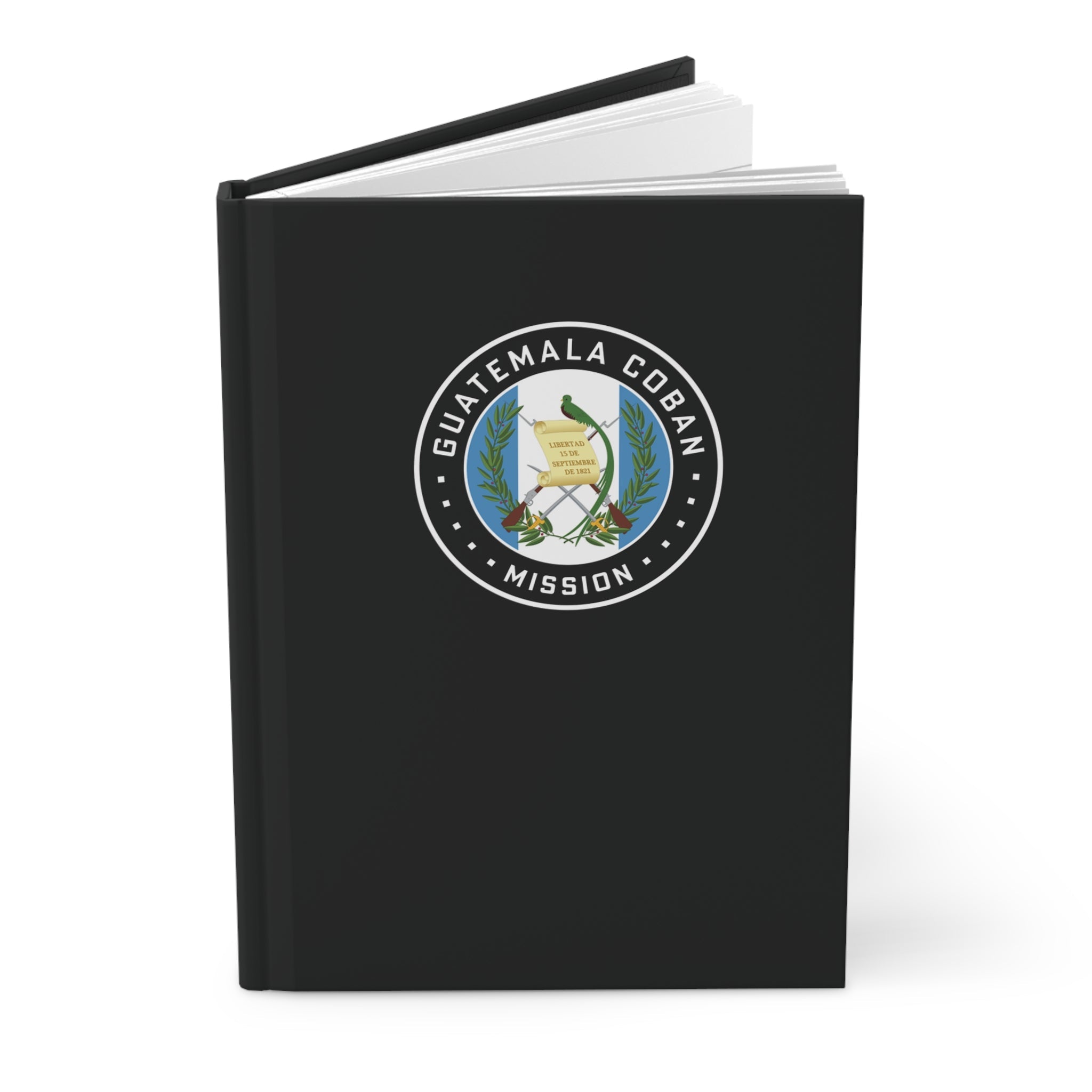 Guatemala Coban Mission Logo Design Black Hardcover Journal Matte - Mission Wishlist - LDS Missionary Gift Store