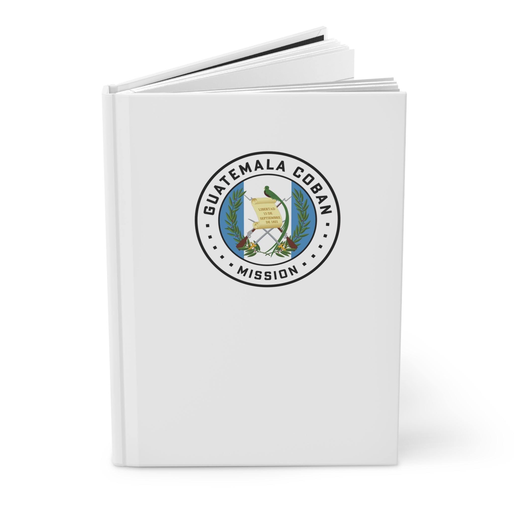 Guatemala Coban Mission Logo Design White Hardcover Journal Matte - Mission Wishlist - LDS Missionary Gift Store