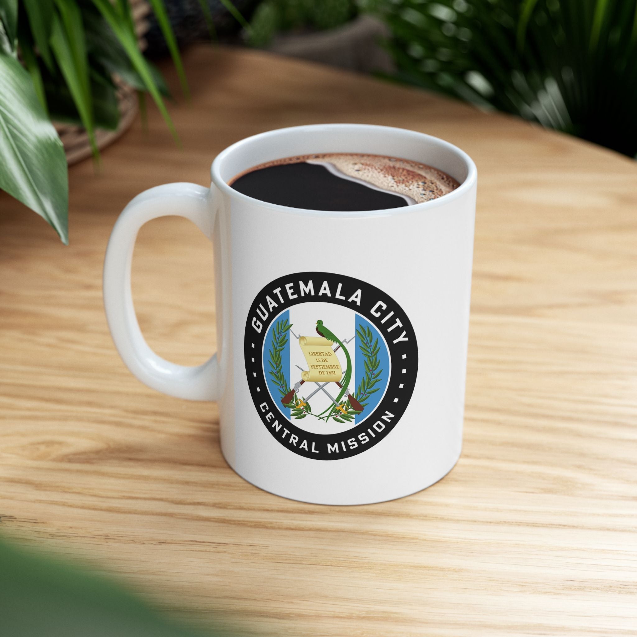 Guatemala Guatemala City Central Mission Circular Flag White Ceramic Mug - Latter-Day Saint LDS Missionary Gift - Book of Mormon