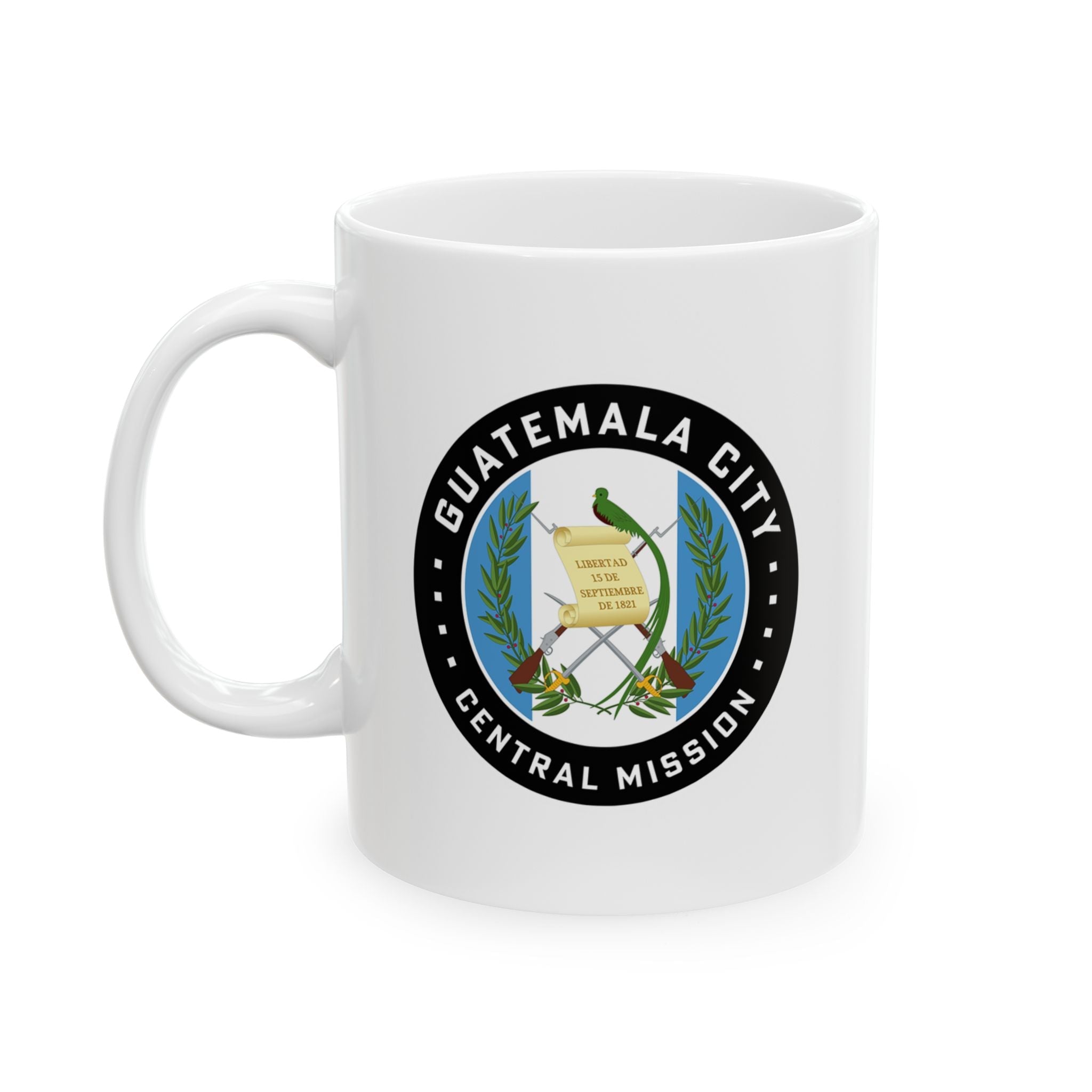 Guatemala Guatemala City Central Mission Circular Flag White Ceramic Mug - Latter-Day Saint LDS Missionary Gift - Book of Mormon
