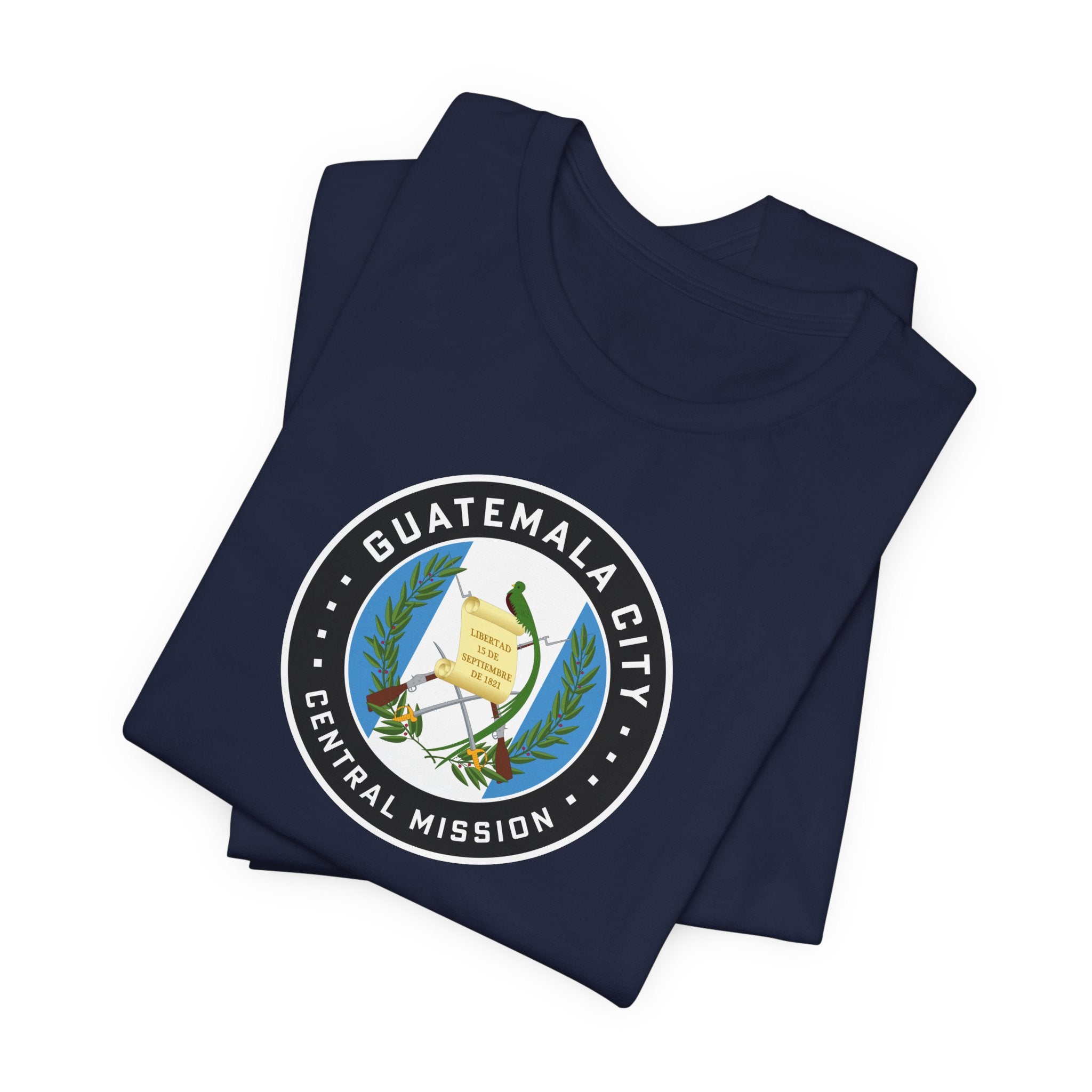 Guatemala Guatemala City Central Mission Flag Logo (Black Border) T-shirt - Mission Wishlist - LDS Missionary Gift Store