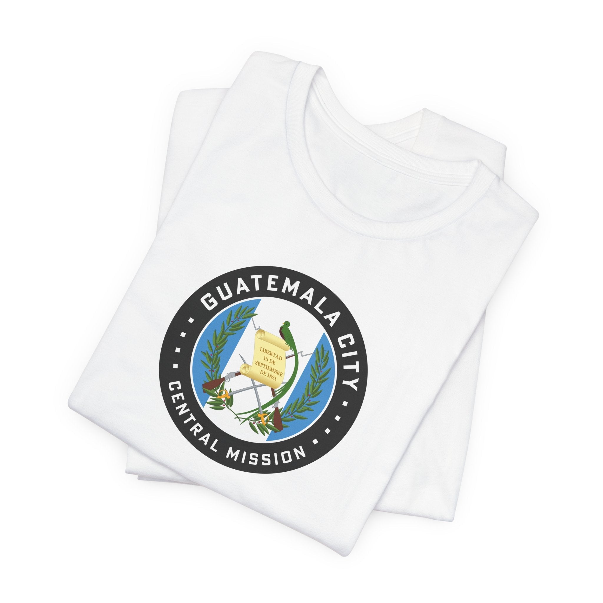 Guatemala Guatemala City Central Mission Flag Logo (Black Border) T-shirt - Mission Wishlist - LDS Missionary Gift Store