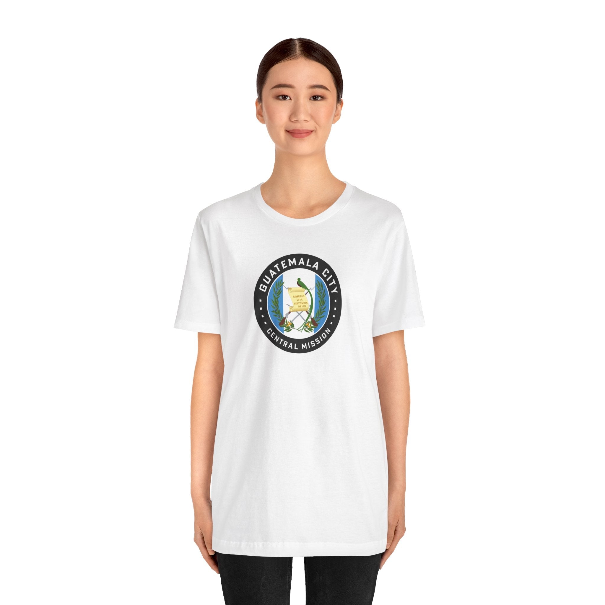 Guatemala Guatemala City Central Mission Flag Logo (Black Border) T-shirt - Mission Wishlist - LDS Missionary Gift Store