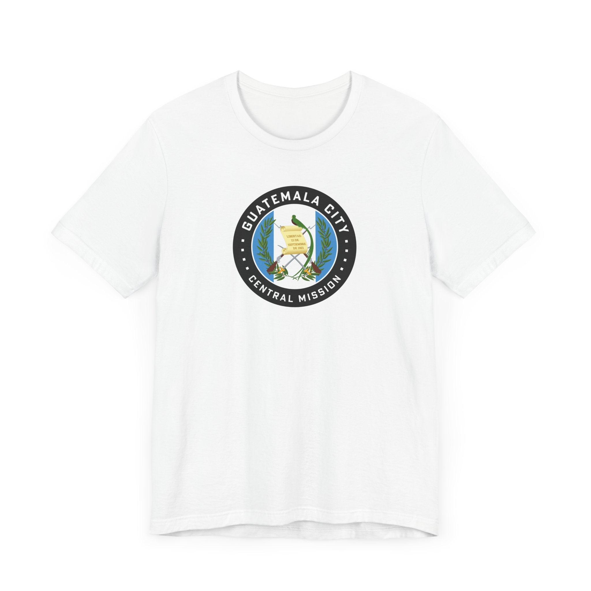 Guatemala Guatemala City Central Mission Flag Logo (Black Border) T-shirt - Mission Wishlist - LDS Missionary Gift Store