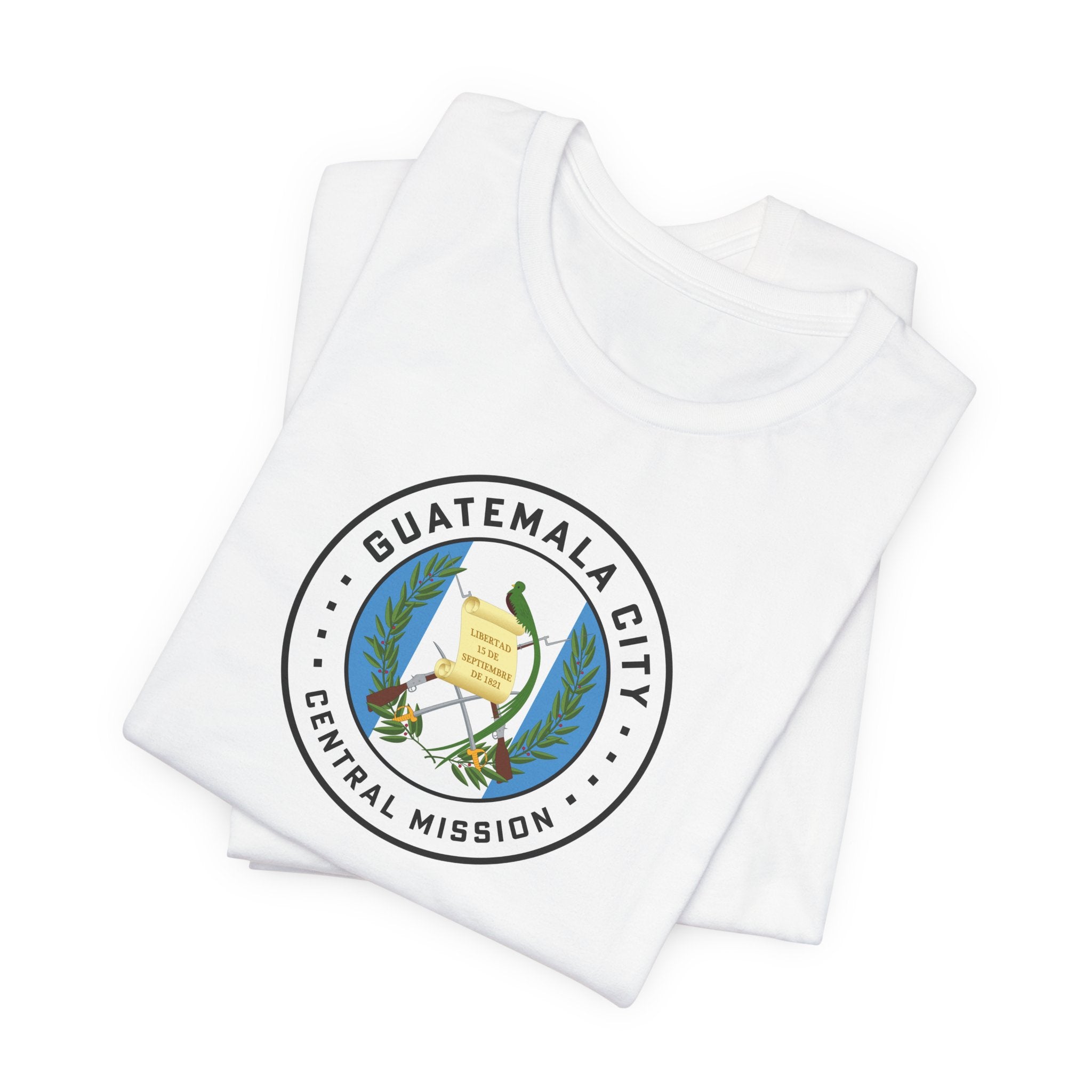 Guatemala Guatemala City Central Mission Flag Logo (White Border) T-shirt - Mission Wishlist - LDS Missionary Gift Store