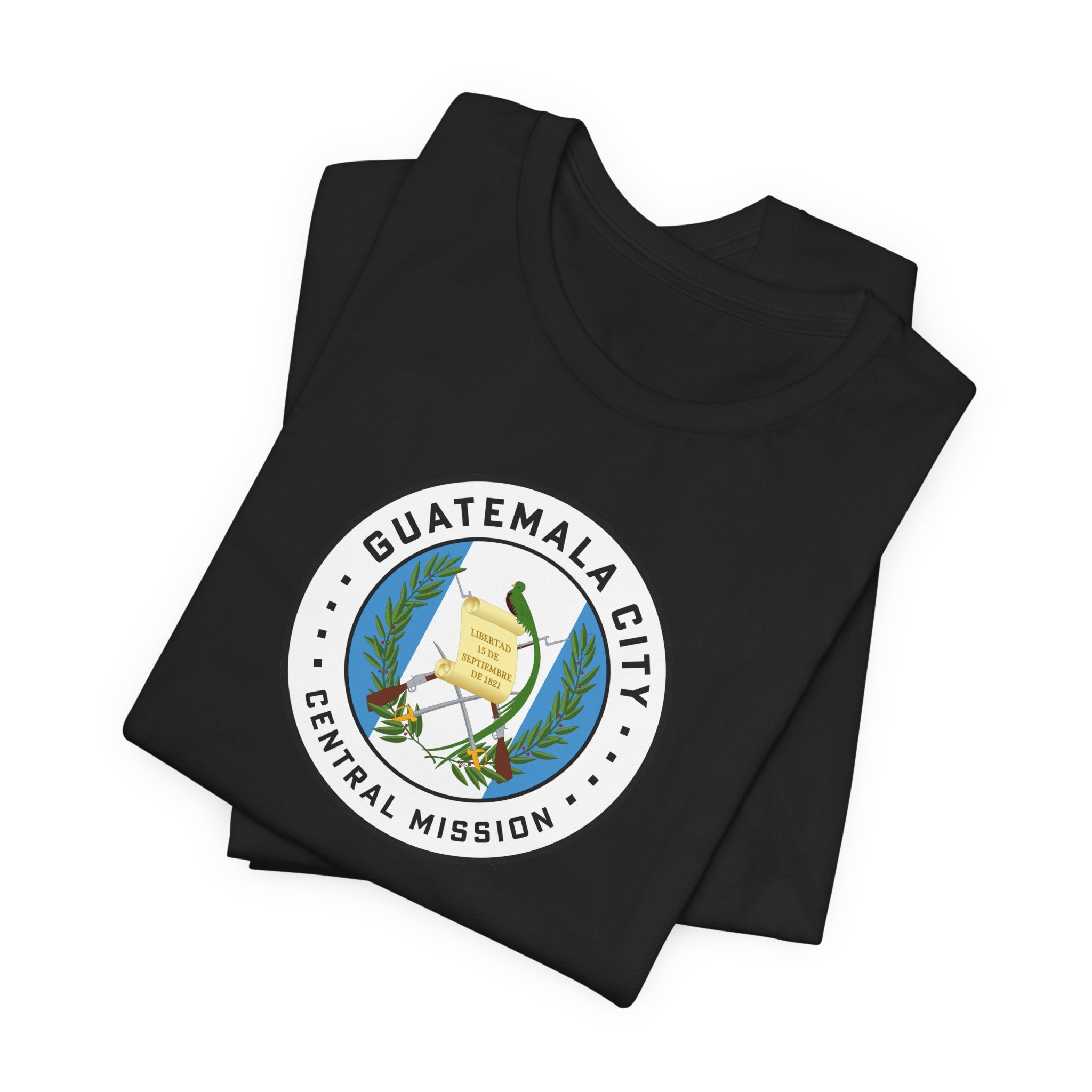 Guatemala Guatemala City Central Mission Flag Logo (White Border) T-shirt - Mission Wishlist - LDS Missionary Gift Store