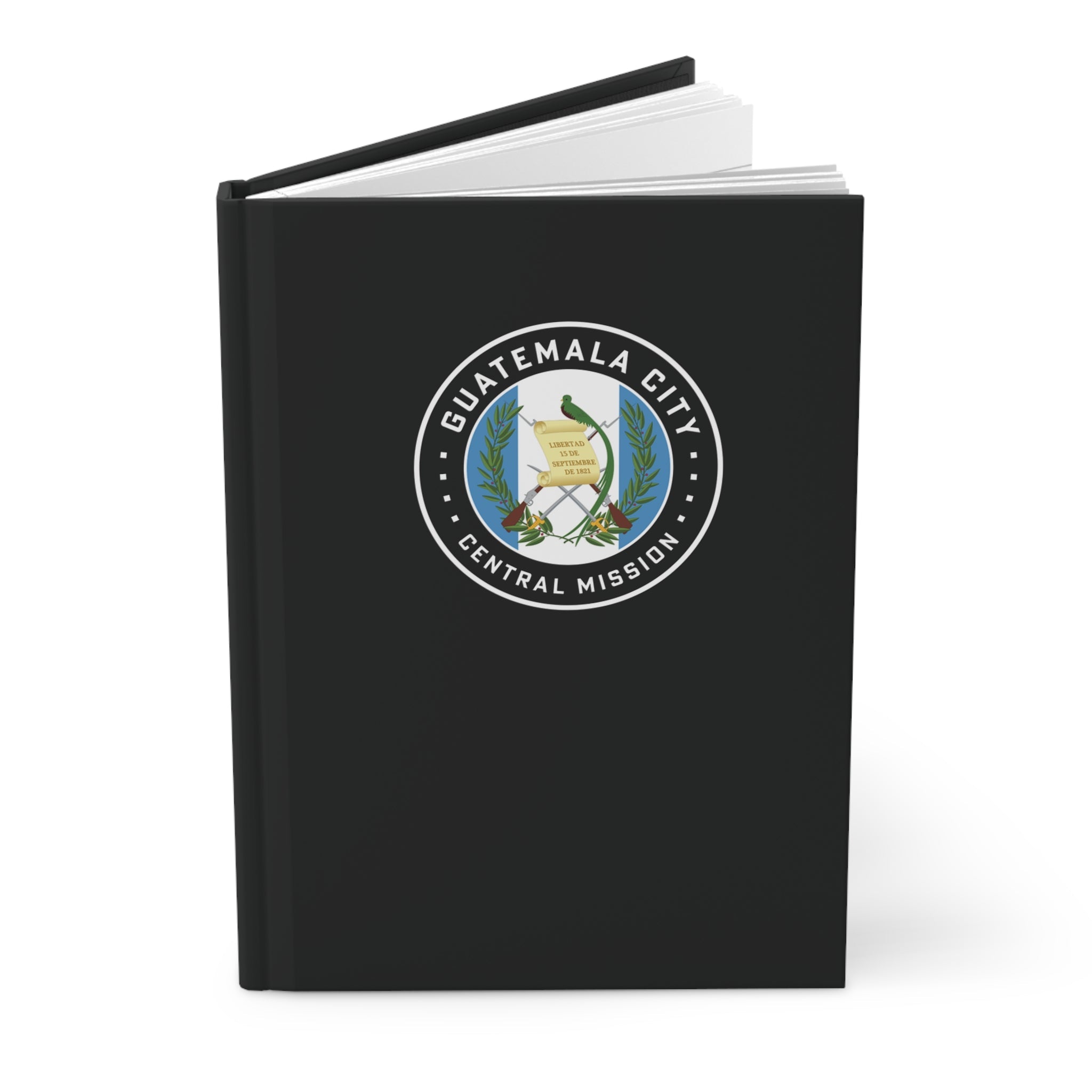 Guatemala Guatemala City Central Mission Logo Design Black Hardcover Journal Matte - Latter-Day Saint LDS Missionary Gift - Book of Mormon