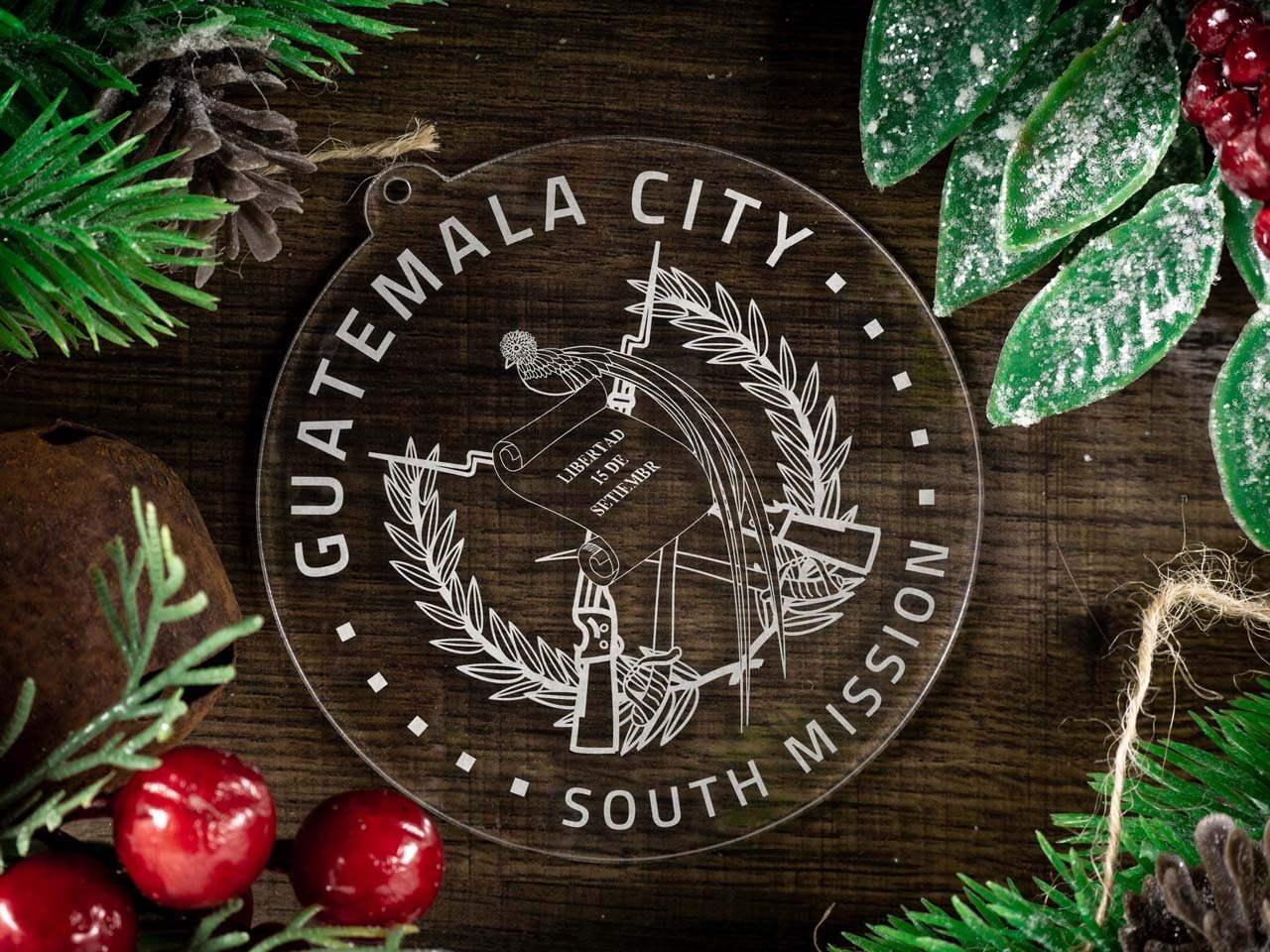 Guatemala Guatemala City South Mission Christmas Ornament - Latter-Day Saint LDS Missionary Gift - Book of Mormon