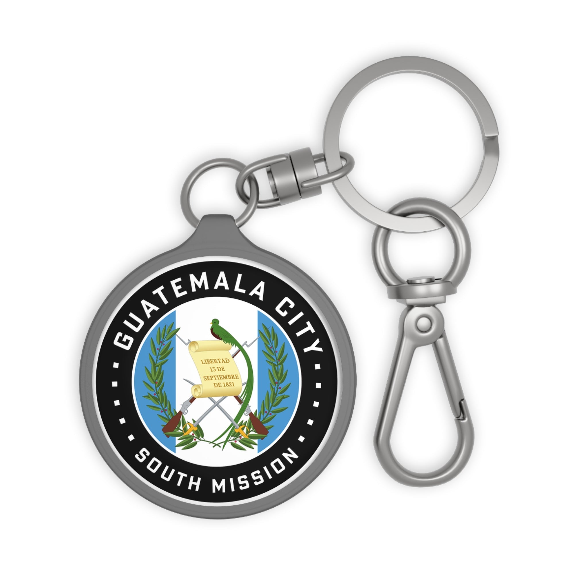 Guatemala Guatemala City South Mission Circle Flag Key Tag - Mission Wishlist - LDS Missionary Gift Store