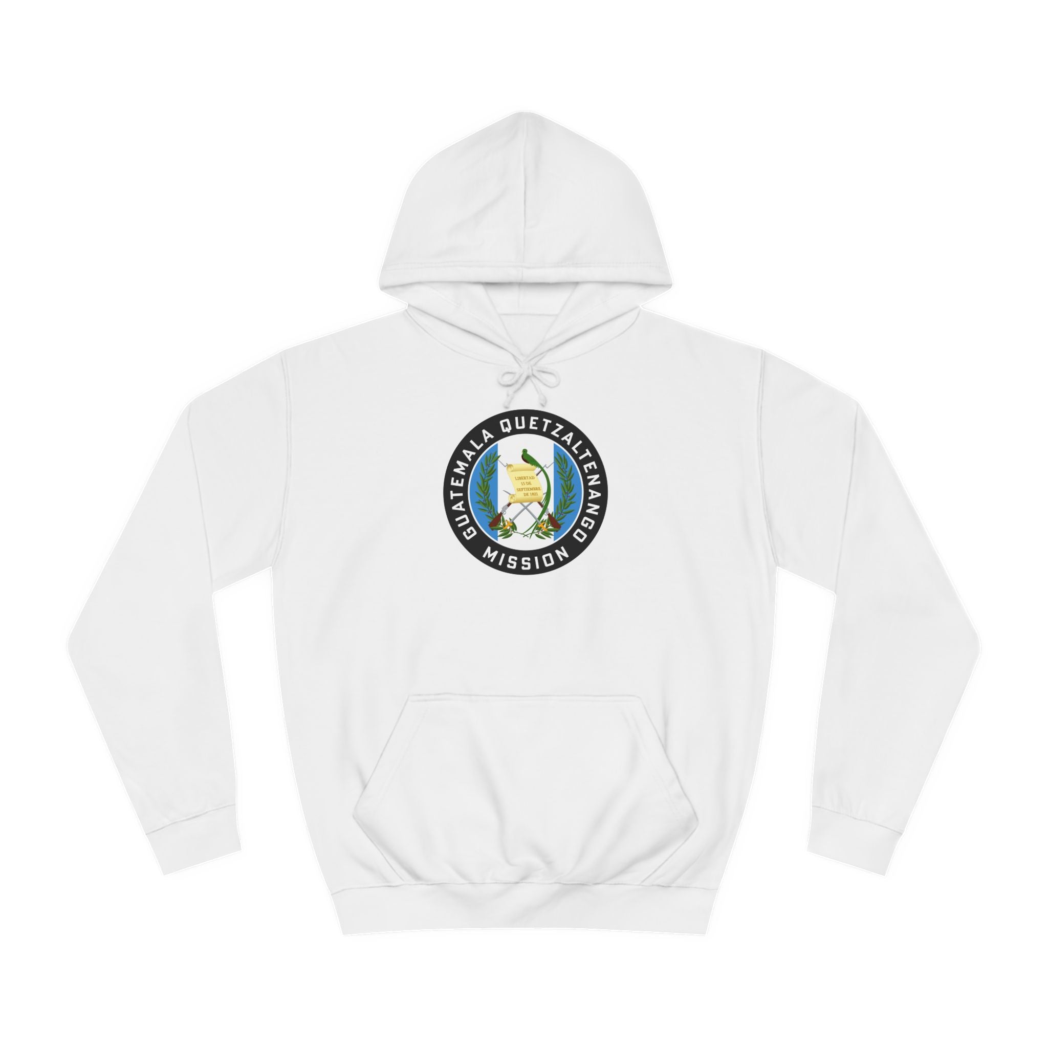 Guatemala Quetzaltenango Mission Flag Logo (Black Border) College Hoodie - Mission Wishlist - LDS Missionary Gift Store
