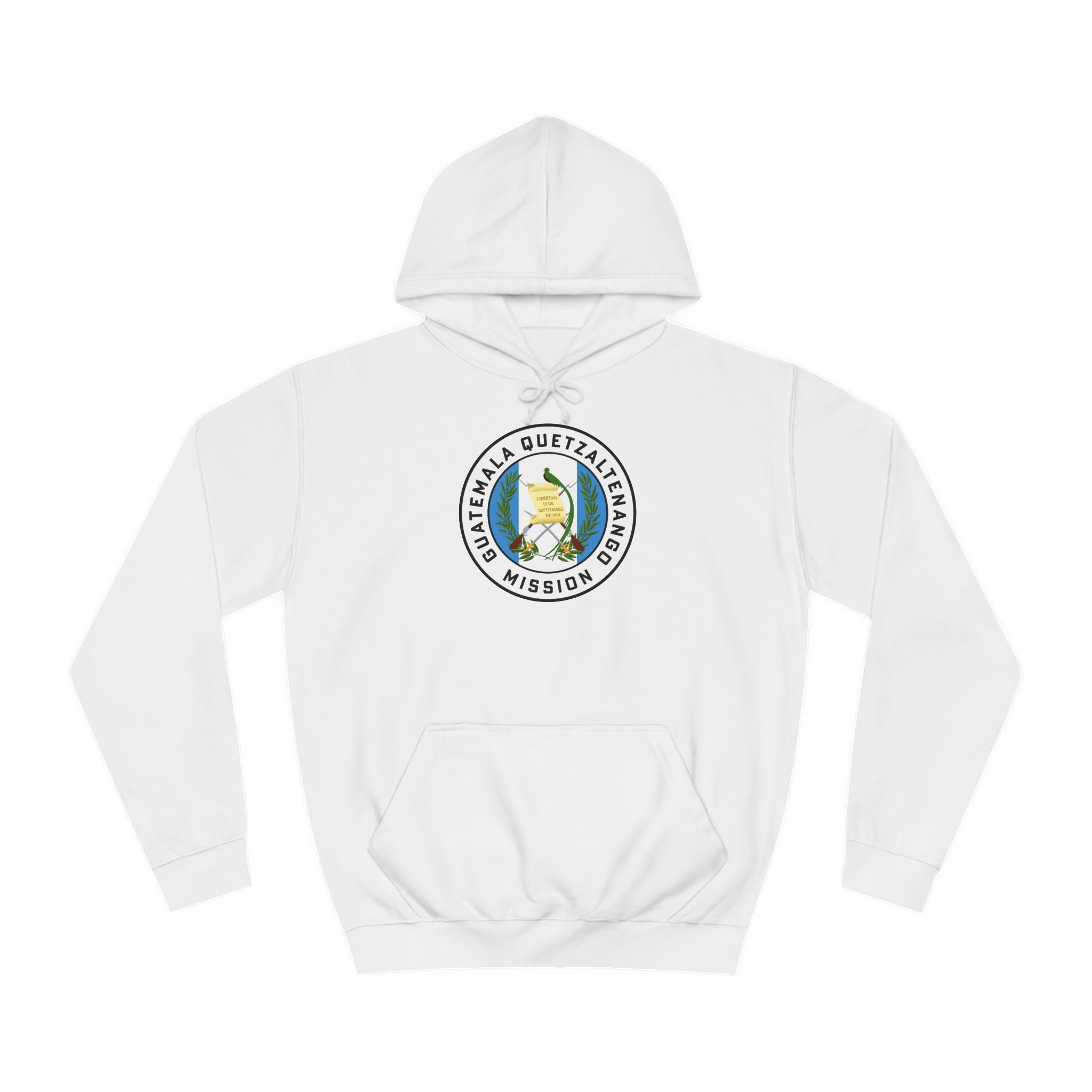 Guatemala Quetzaltenango Mission Flag Logo (White Border) College Hoodie - Mission Wishlist - LDS Missionary Gift Store