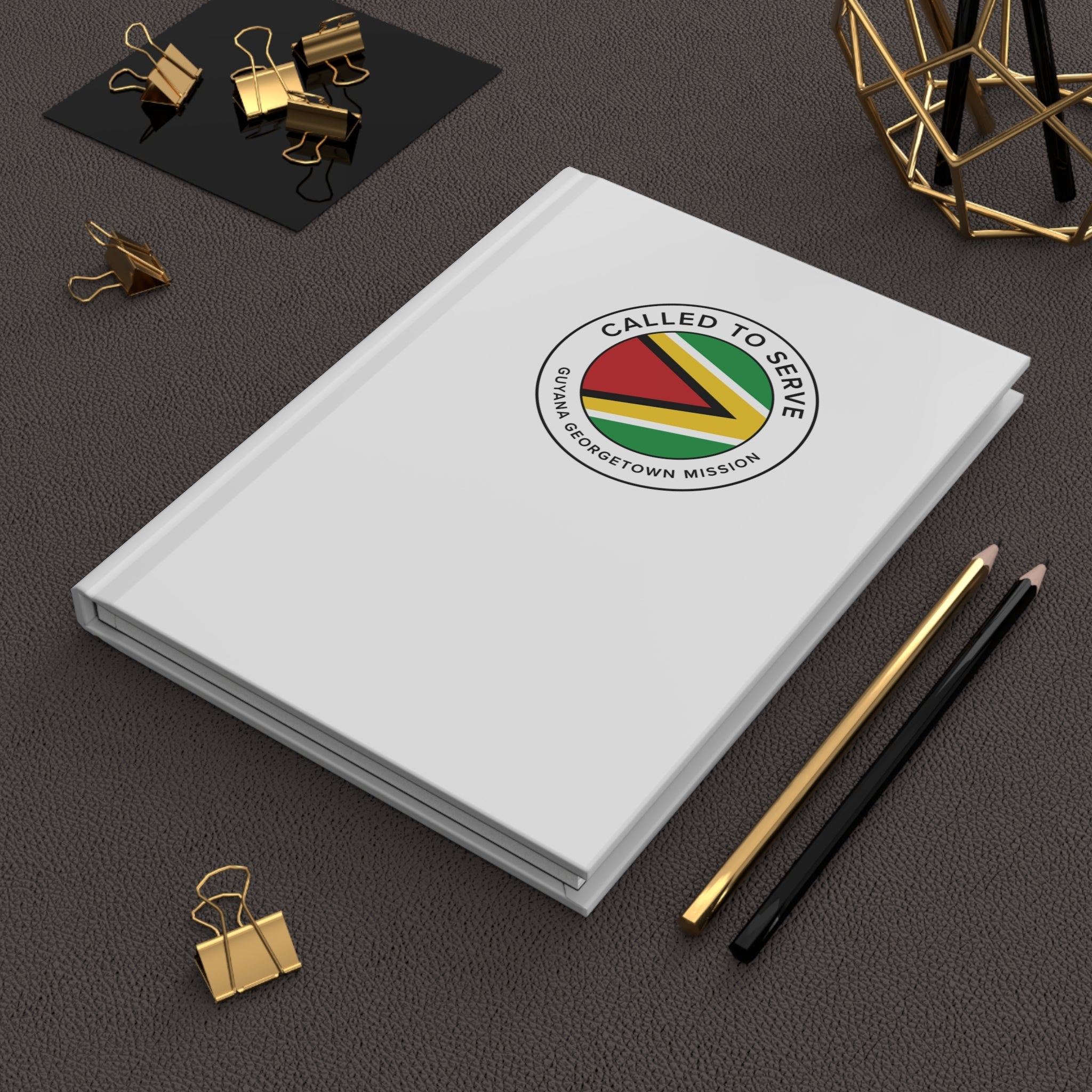 Guyana Georgetown Mission Circle Flag Called to Serve White Hardcover Journal Matte - Mission Wishlist - LDS Missionary Gift Store