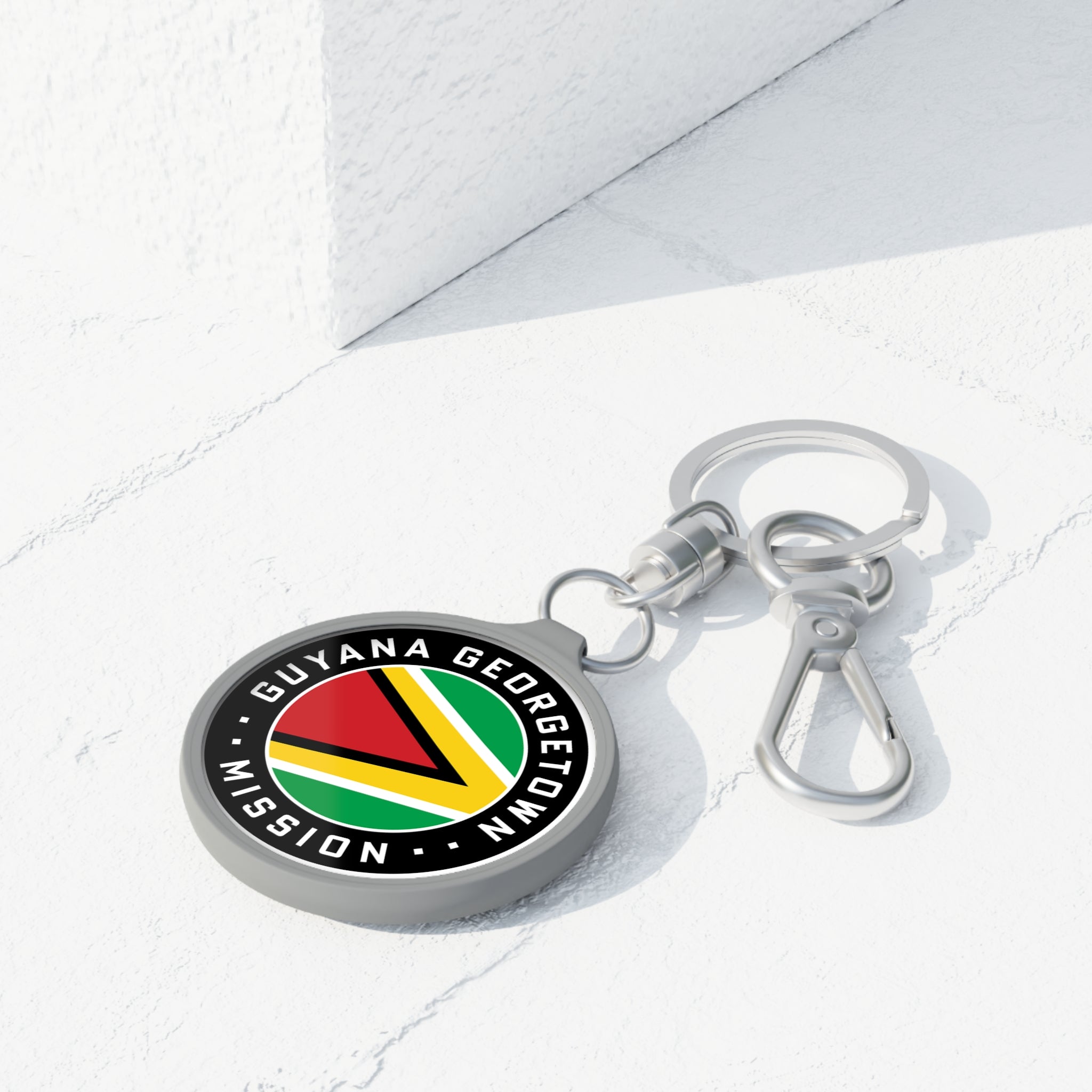 Guyana Georgetown Mission Circle Flag Key Tag - Latter-Day Saint LDS Missionary Gift - Book of Mormon