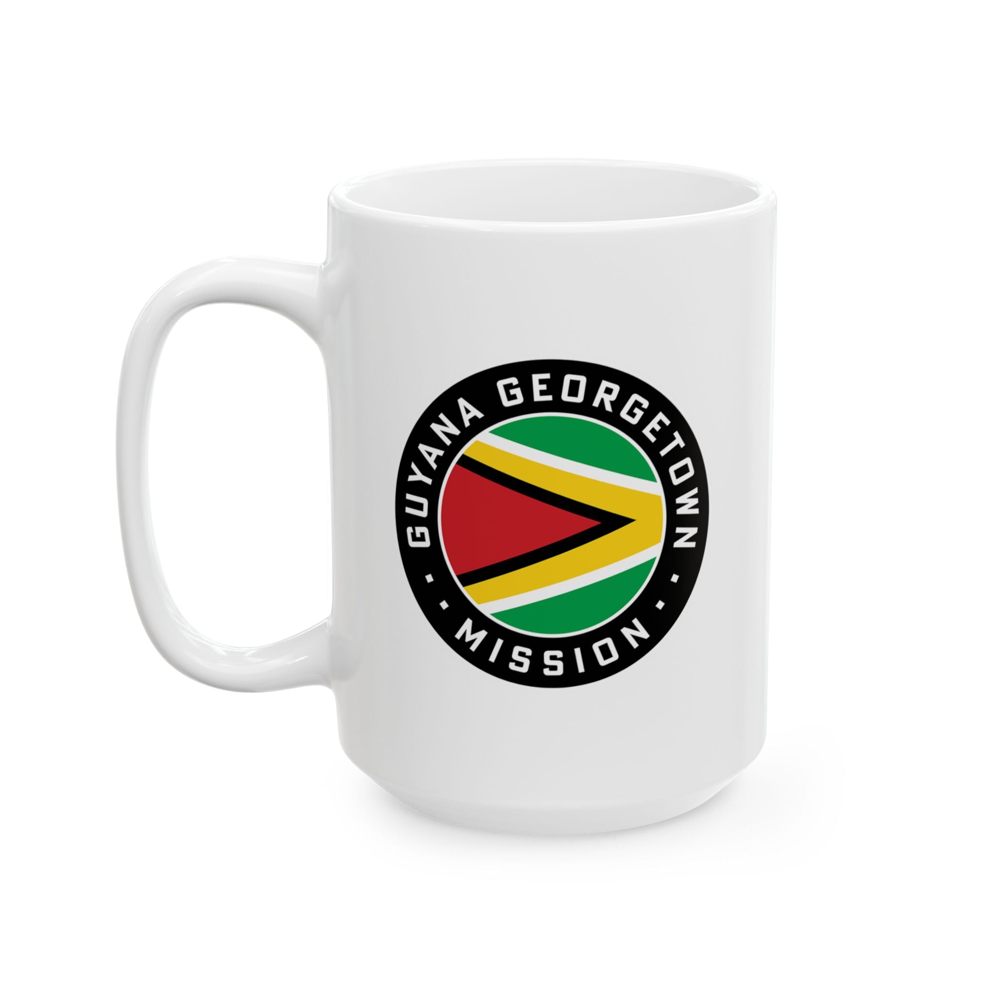 Guyana Georgetown Mission Circular Flag White Ceramic Mug - Latter-Day Saint LDS Missionary Gift - Book of Mormon