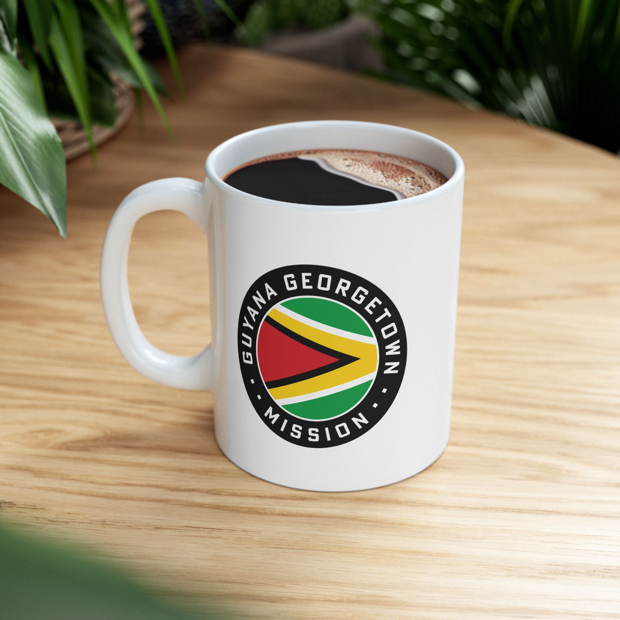 Guyana Georgetown Mission Circular Flag White Ceramic Mug - Latter-Day Saint LDS Missionary Gift - Book of Mormon