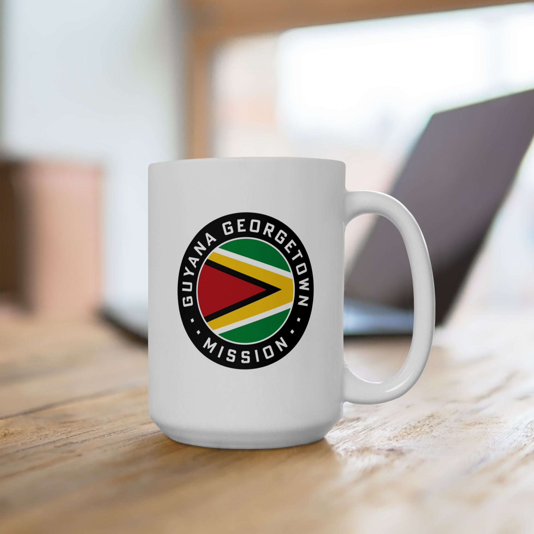 Guyana Georgetown Mission Circular Flag White Ceramic Mug - Latter-Day Saint LDS Missionary Gift - Book of Mormon
