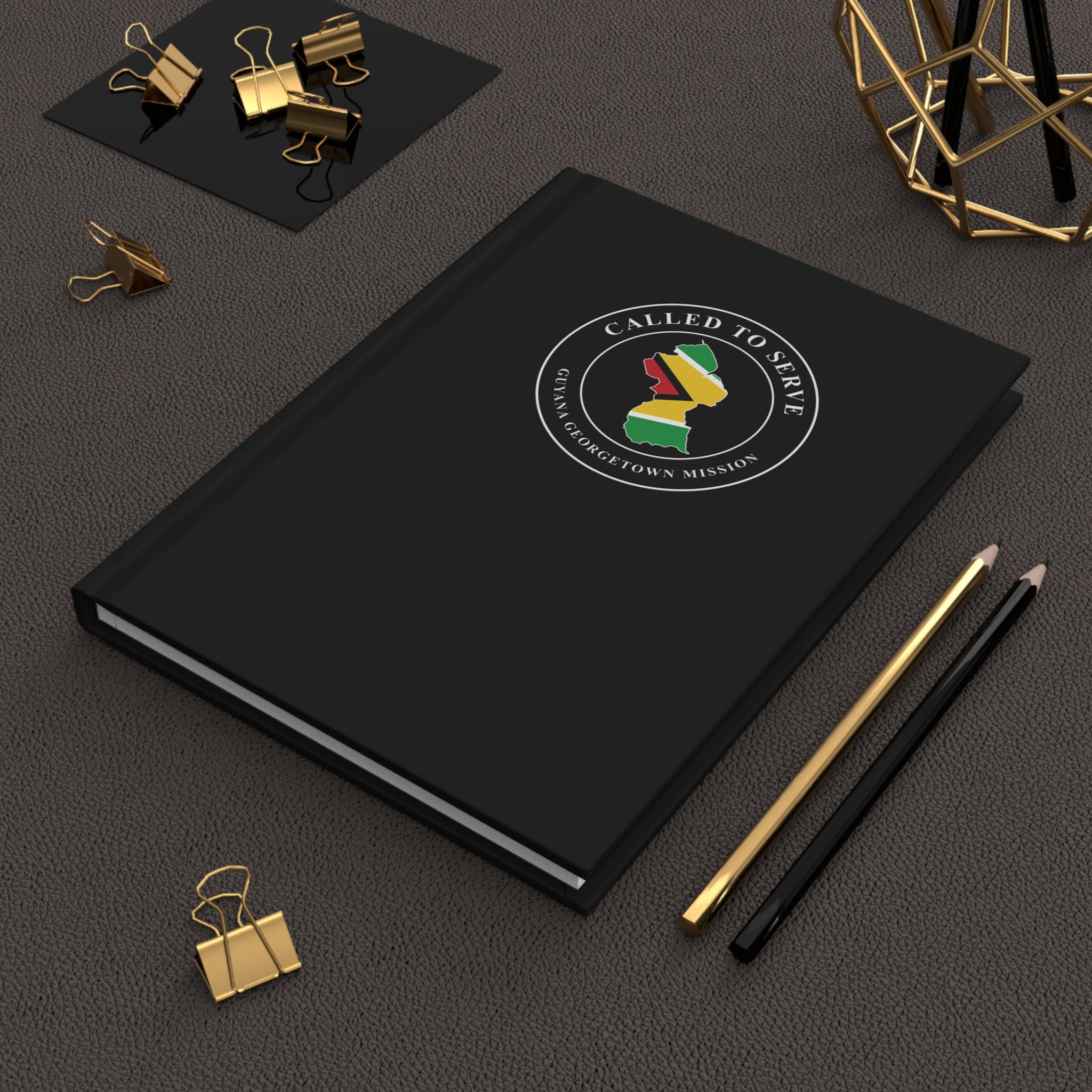 Guyana Georgetown Mission Flag Map Called to Serve Black Hardcover Journal Matte - Latter-Day Saint LDS Missionary Gift - Book of Mormon
