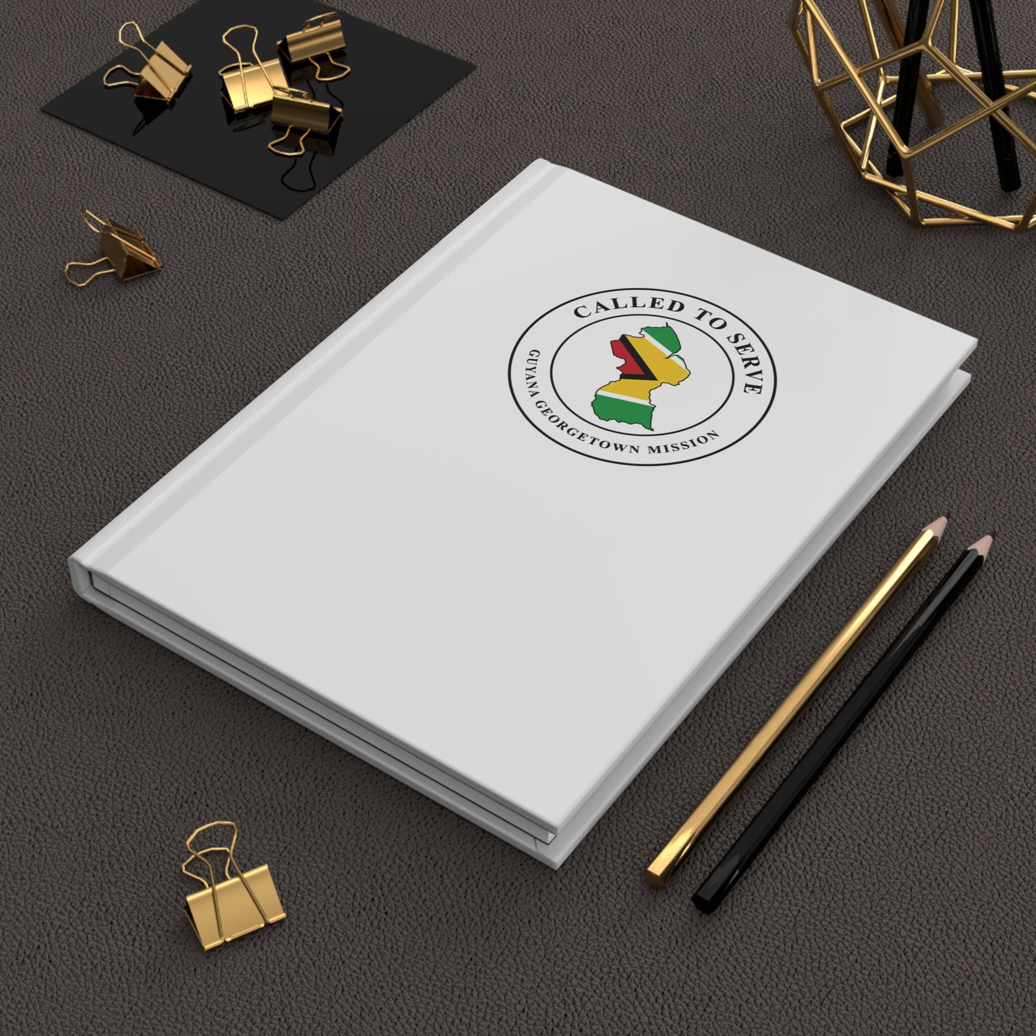 Guyana Georgetown Mission Flag Map Called to Serve White Hardcover Journal Matte - Latter-Day Saint LDS Missionary Gift - Book of Mormon