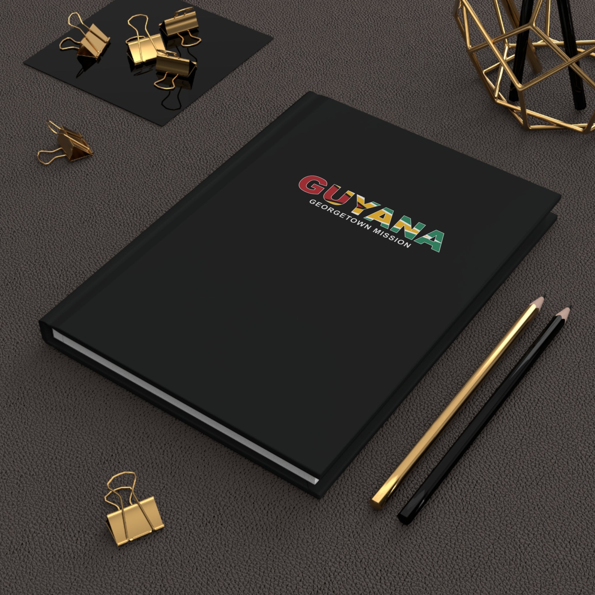 Guyana Georgetown Mission Flag Title Black Hardcover Journal Matte - Mission Wishlist - LDS Missionary Gift Store