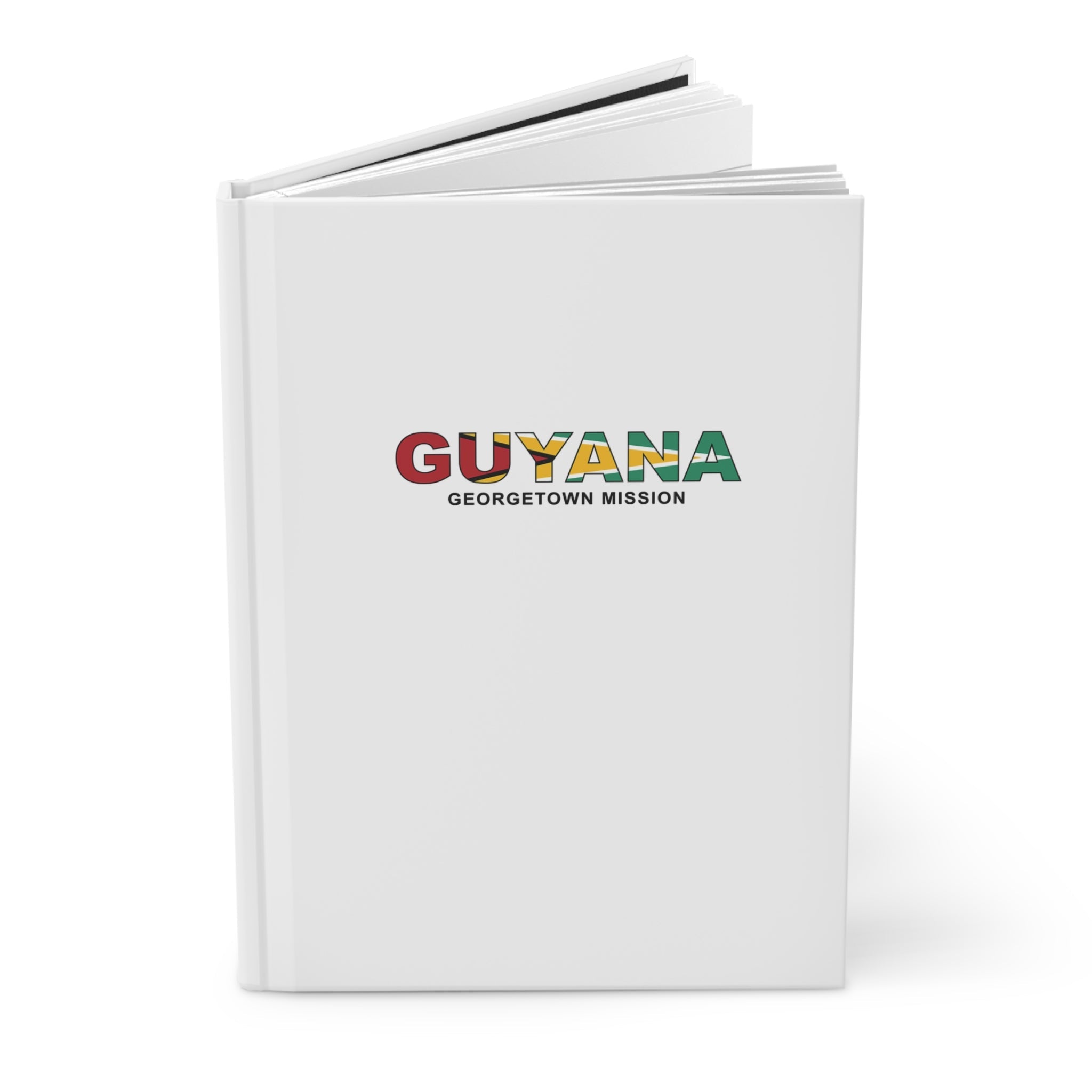 Guyana Georgetown Mission Flag Title White Hardcover Journal Matte - Latter-Day Saint LDS Missionary Gift - Book of Mormon