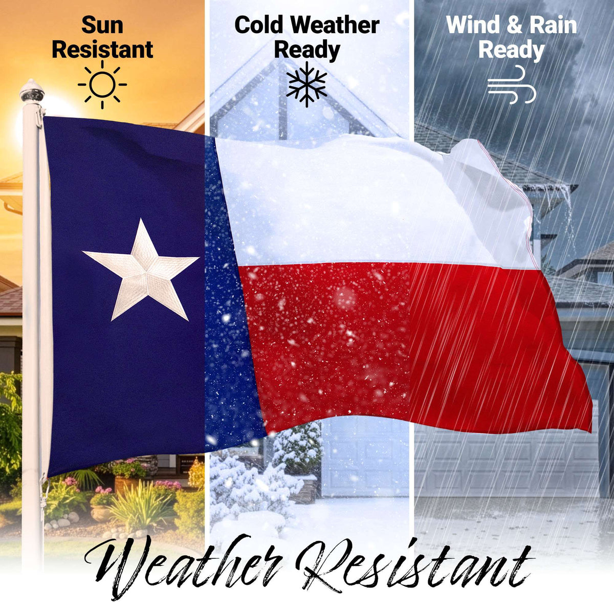 G128 - Texas State Flag 2.5x4ft Embroidered Stars Sewn Stripes Heavy Duty 220GSM Tough Spun Polyester Quality with Brass Grommets