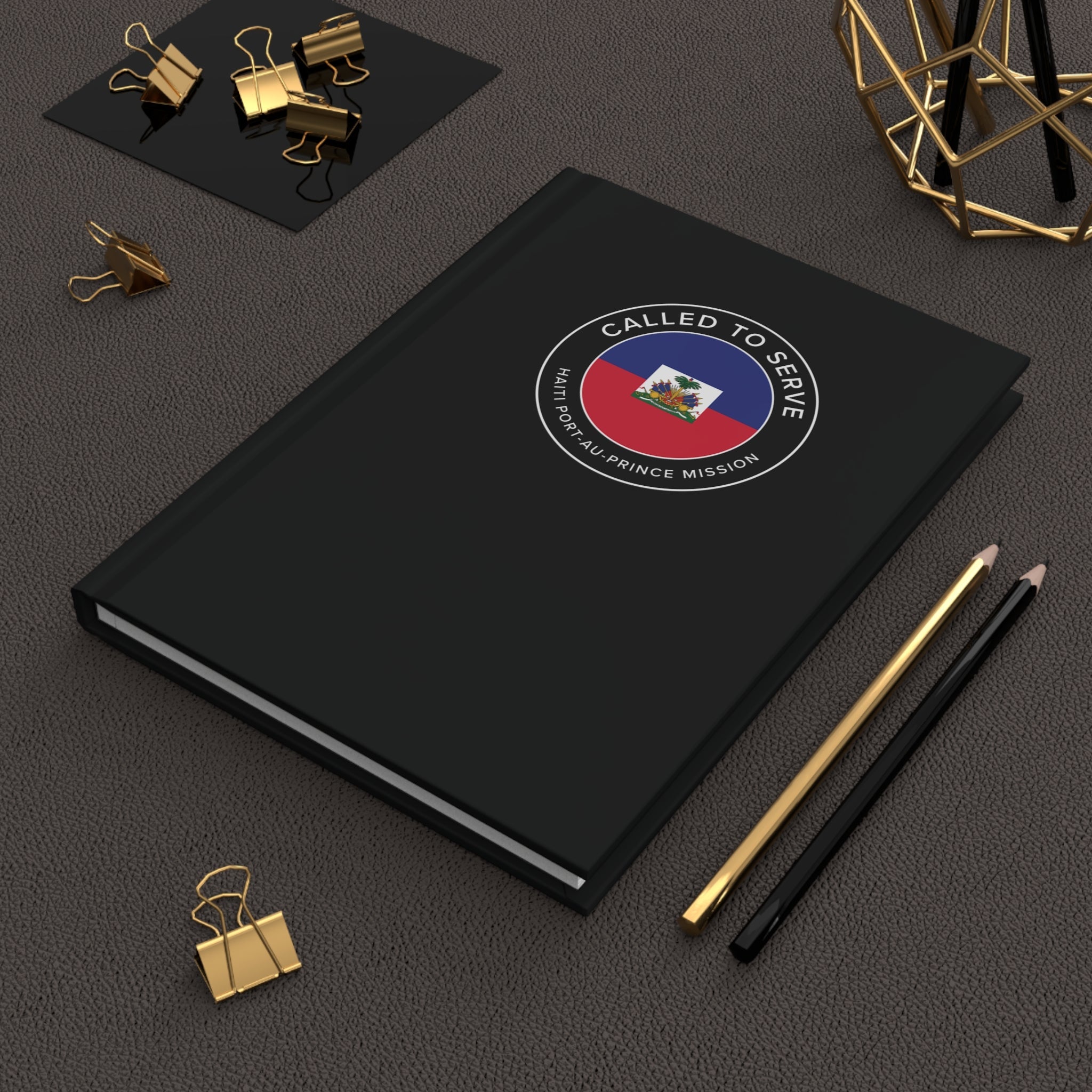 Haiti Port-au-Prince Mission Circle Flag Called to Serve Black Hardcover Journal Matte - Latter-Day Saint LDS Missionary Gift - Book of Mormon