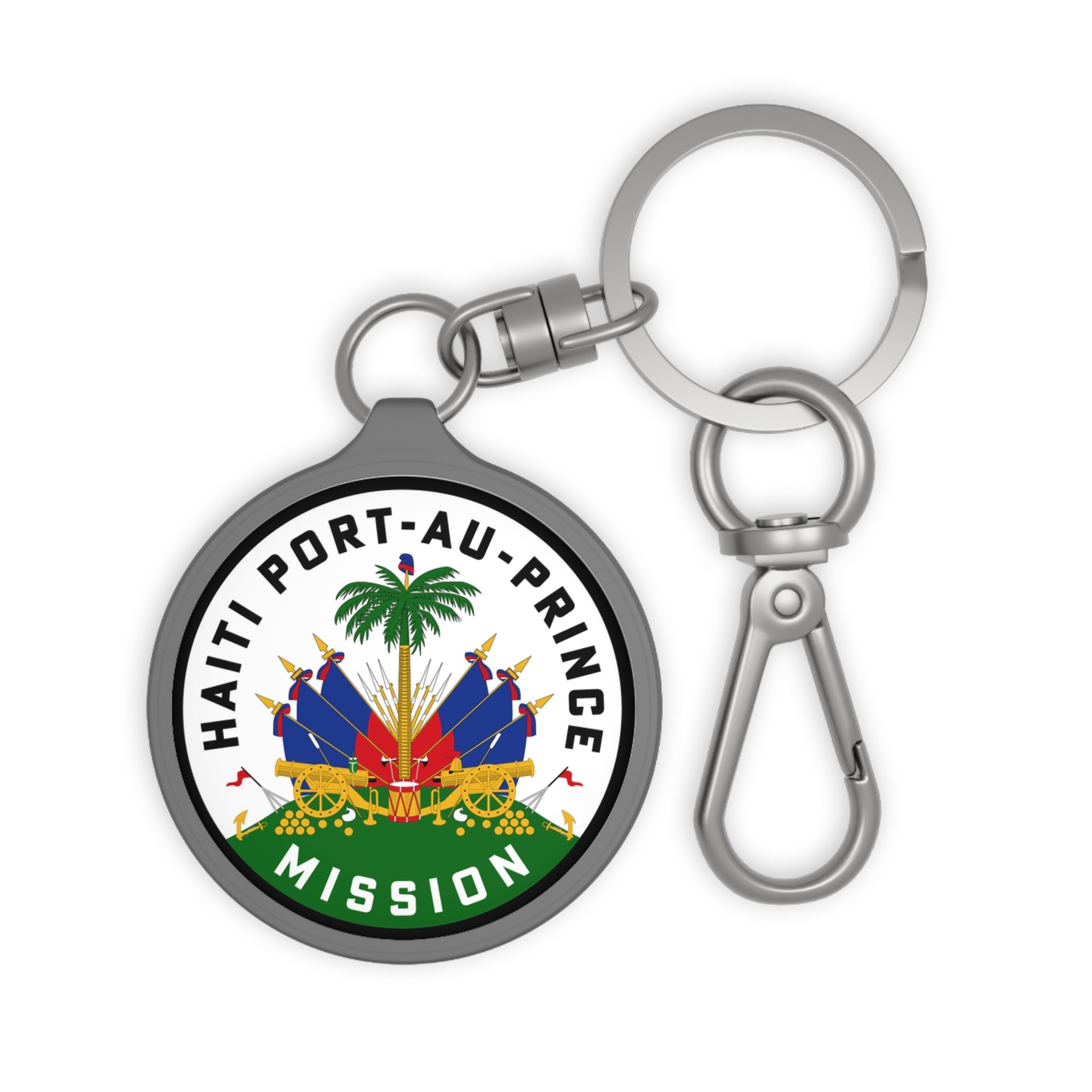 Haiti Port-au-Prince Mission Circle Flag Key Tag - Latter-Day Saint LDS Missionary Gift - Book of Mormon