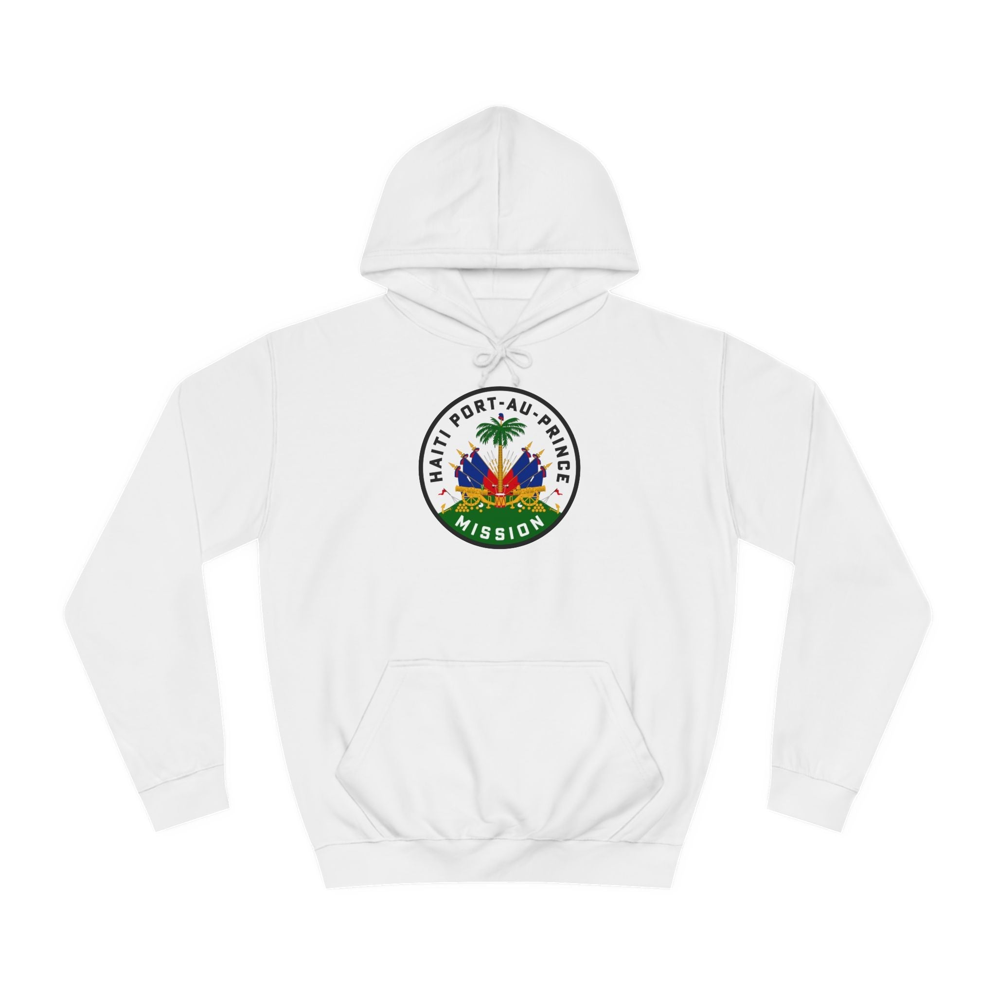 Haiti Port-au-Prince Mission Flag Logo (White Border) College Hoodie - Mission Wishlist - LDS Missionary Gift Store