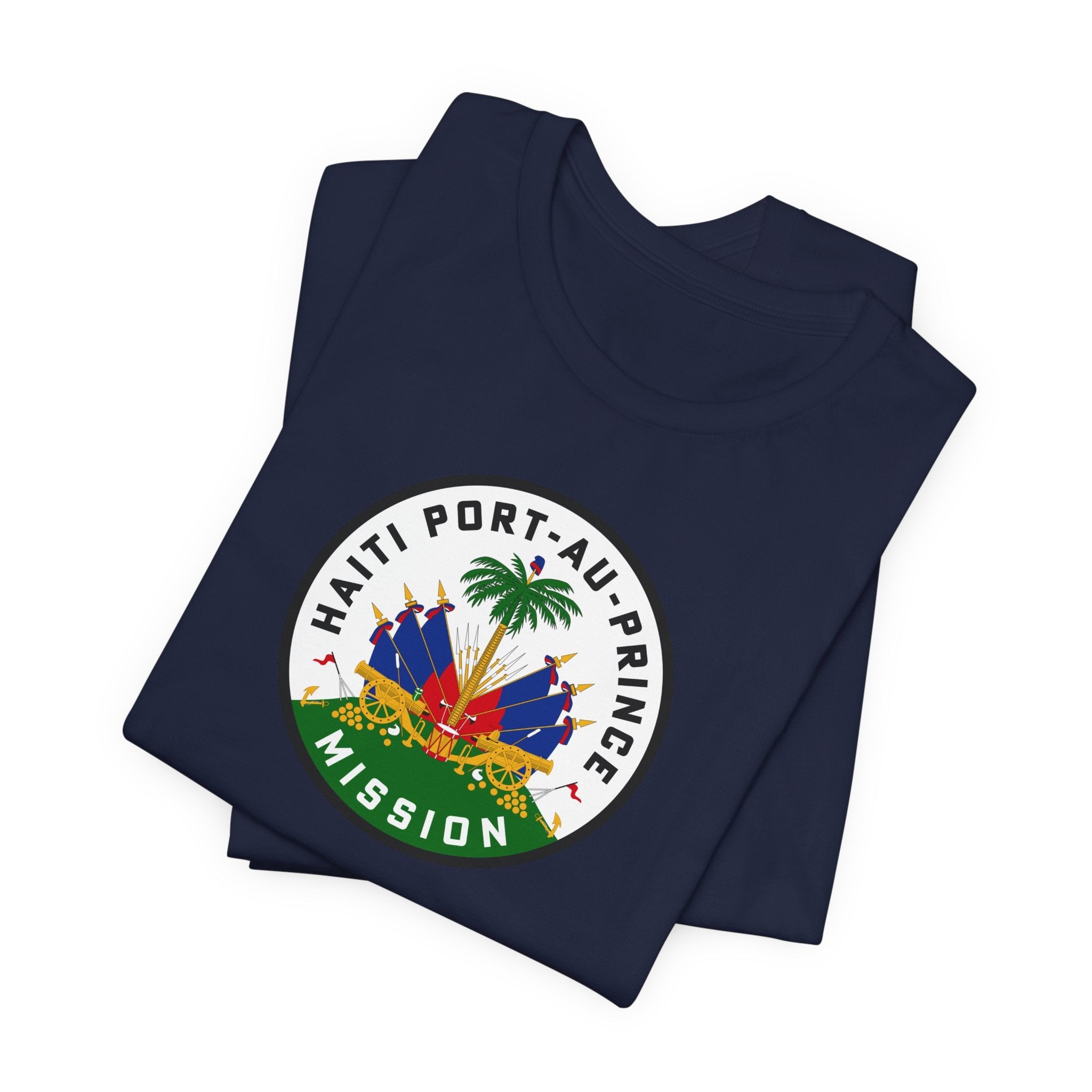 Haiti Port-au-Prince Mission Flag Logo (White Border) T-shirt - Mission Wishlist - LDS Missionary Gift Store