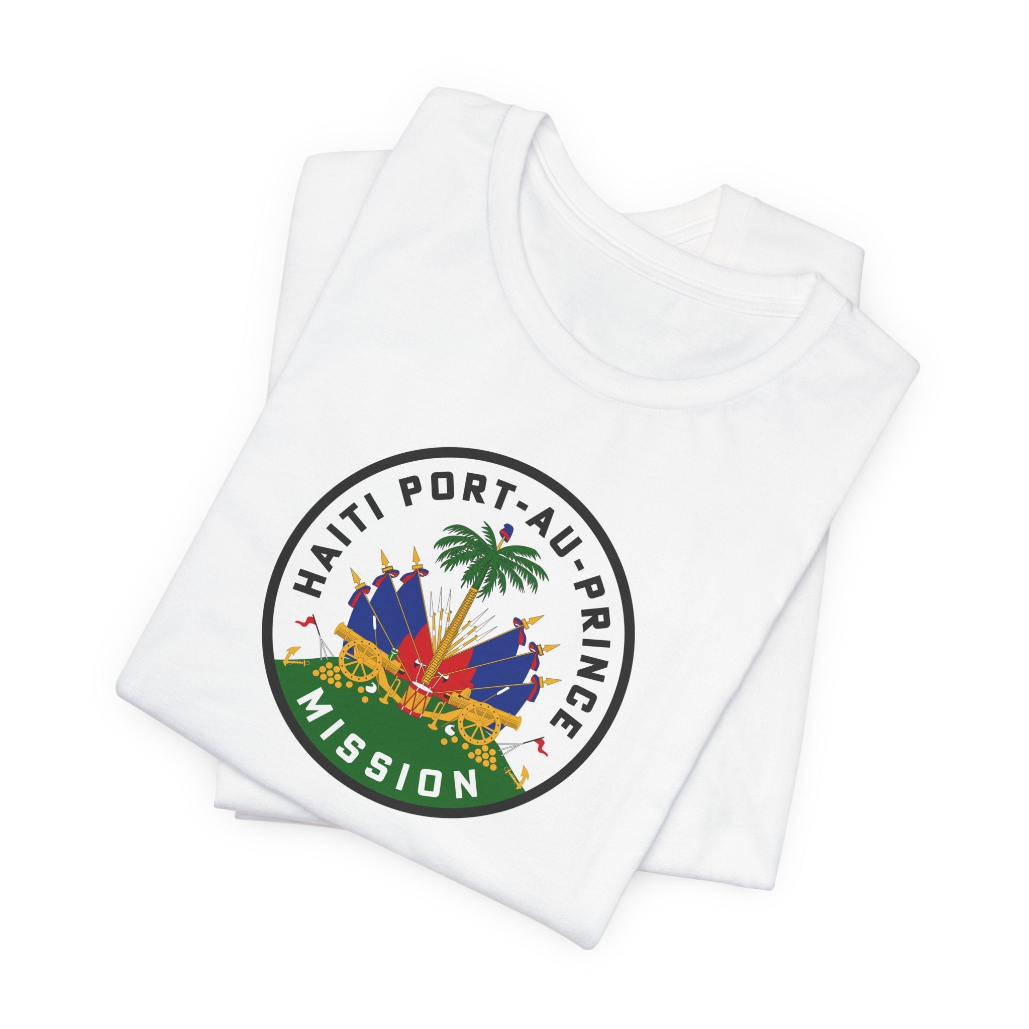 Haiti Port-au-Prince Mission Flag Logo (White Border) T-shirt - Mission Wishlist - LDS Missionary Gift Store