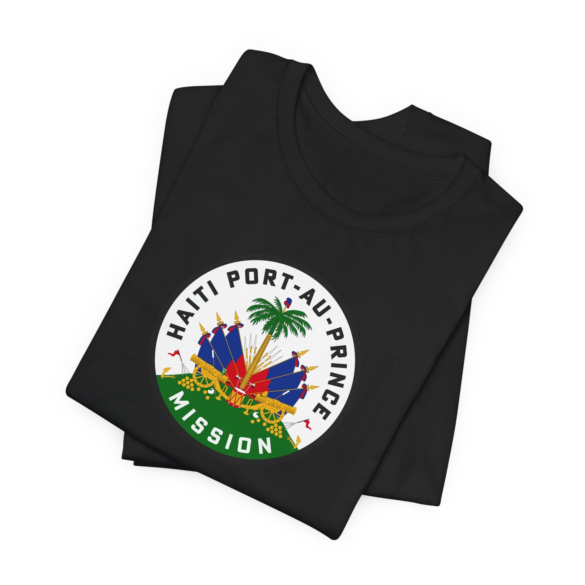 Haiti Port-au-Prince Mission Flag Logo (White Border) T-shirt - Mission Wishlist - LDS Missionary Gift Store
