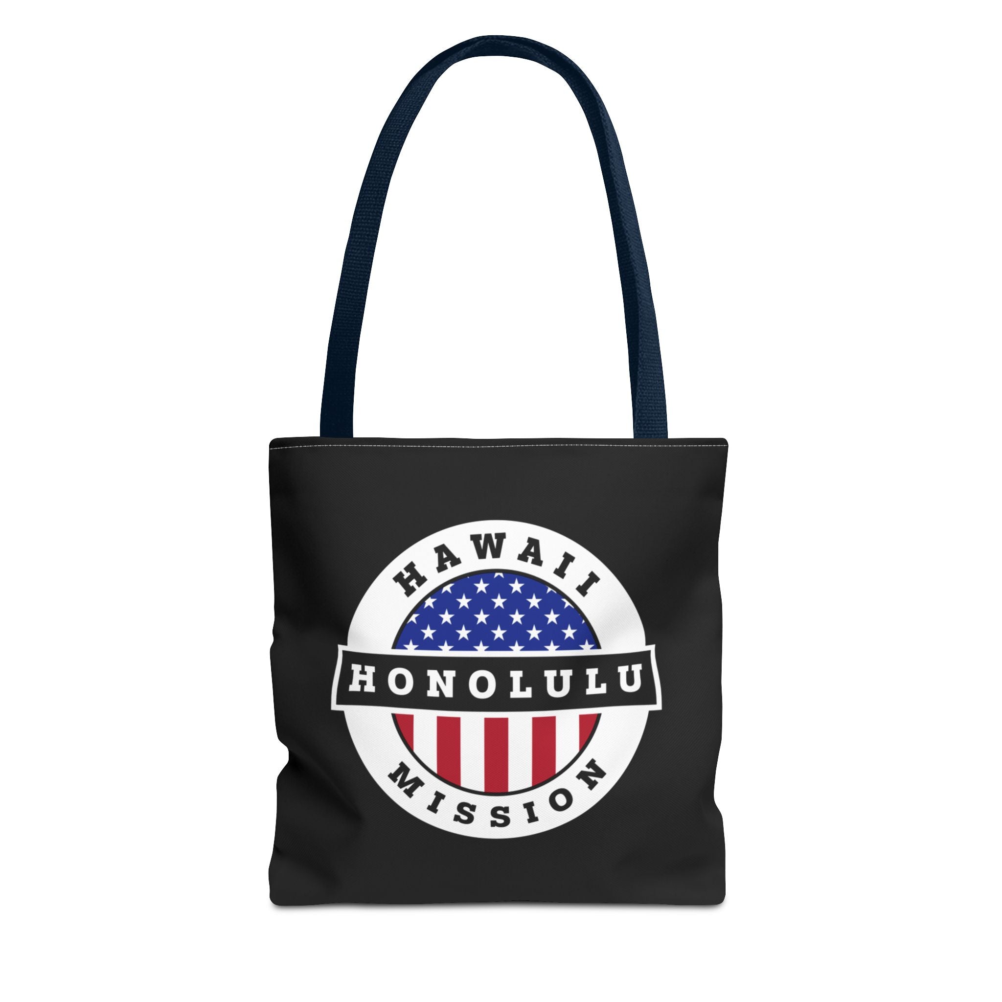 Hawaii Honolulu Mission USA Flag Logo Tote Bag Black - Latter-Day Saint LDS Missionary Gift - Book of Mormon