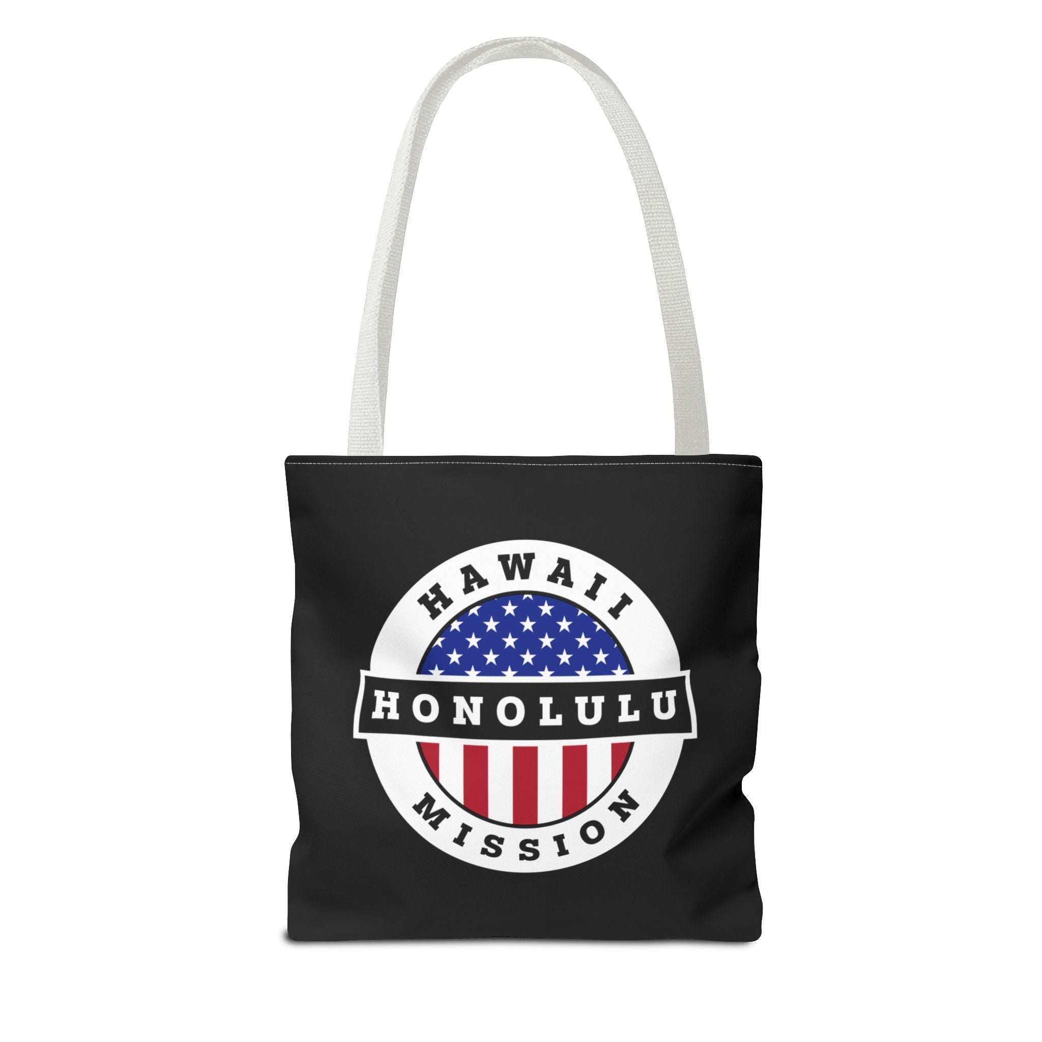 Hawaii Honolulu Mission USA Flag Logo Tote Bag Black - Latter-Day Saint LDS Missionary Gift - Book of Mormon