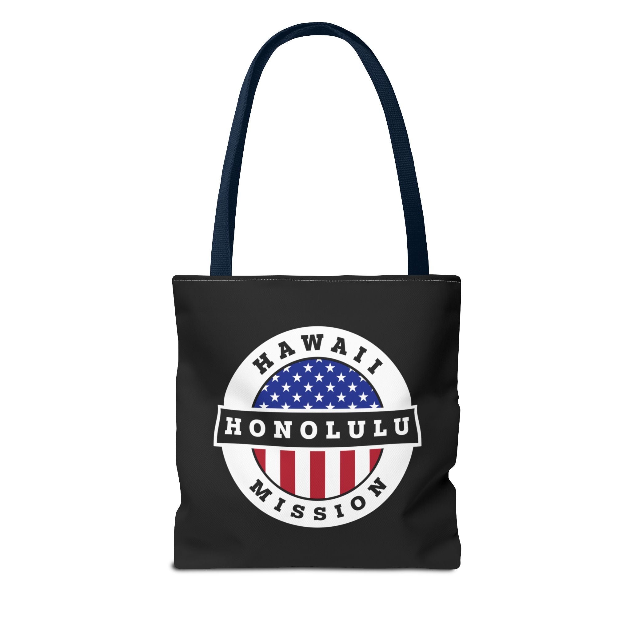 Hawaii Honolulu Mission USA Flag Logo Tote Bag Black - Latter-Day Saint LDS Missionary Gift - Book of Mormon