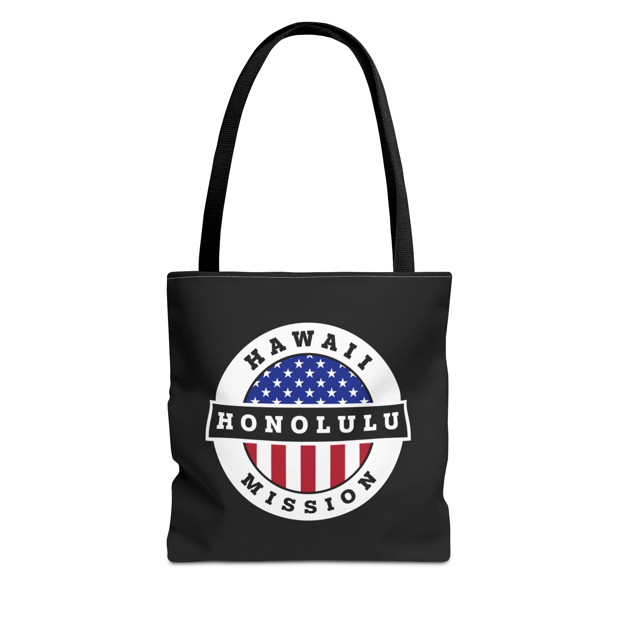 Hawaii Honolulu Mission USA Flag Logo Tote Bag Black - Latter-Day Saint LDS Missionary Gift - Book of Mormon