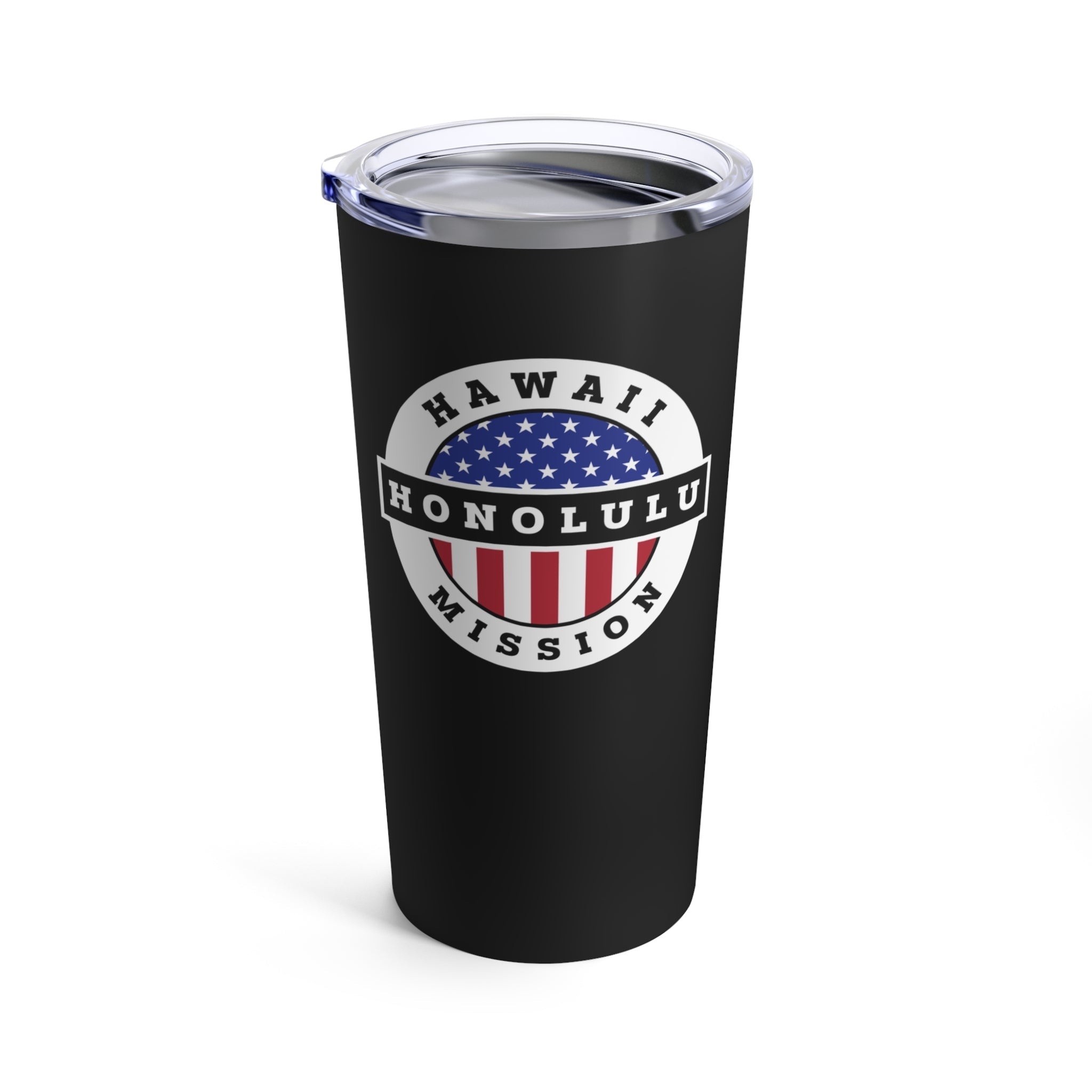 Hawaii Honolulu Mission USA Flag Logo Tumbler 20oz Black - Latter-Day Saint LDS Missionary Gift - Book of Mormon
