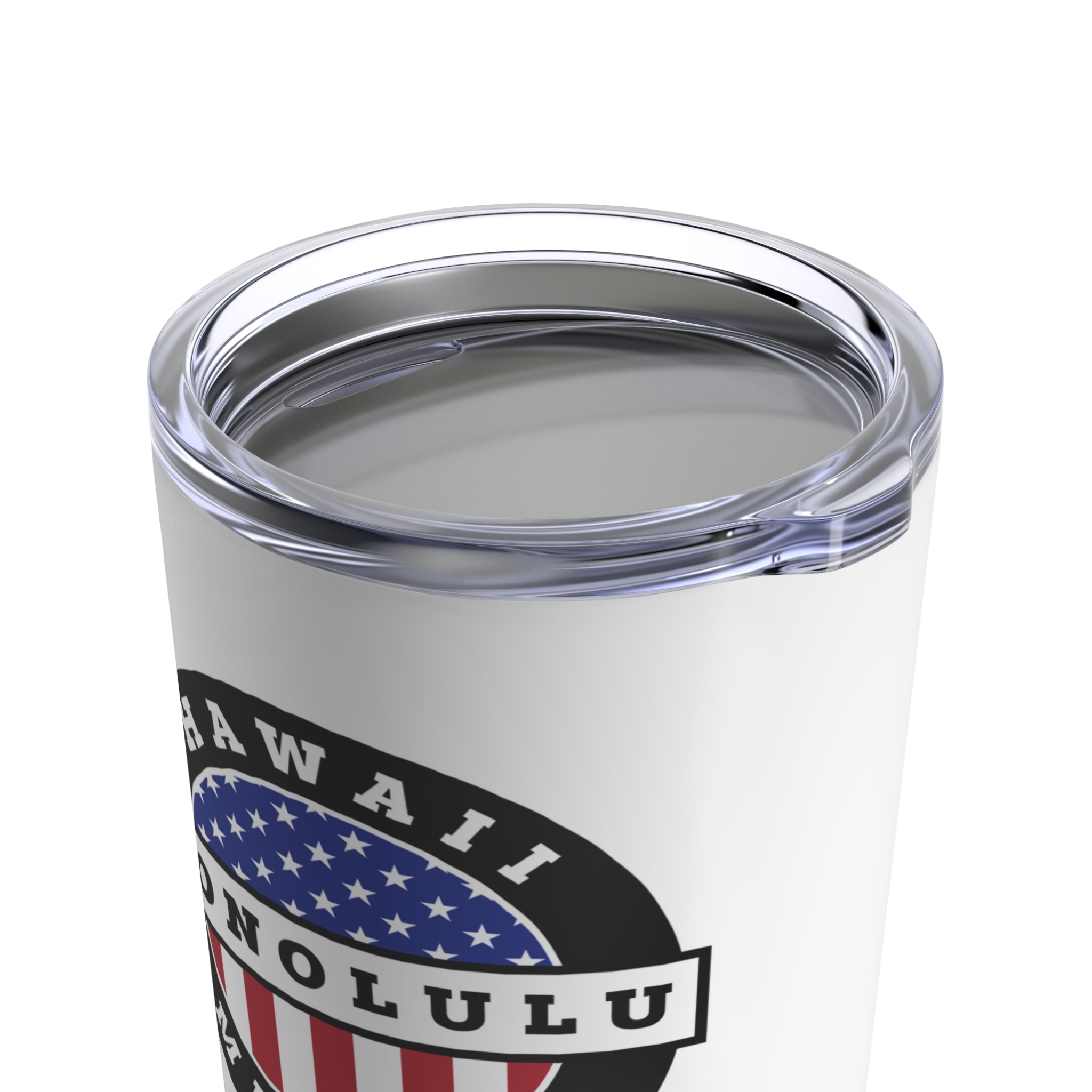 Hawaii Honolulu Mission USA Flag Logo Tumbler 20oz White - Latter-Day Saint LDS Missionary Gift - Book of Mormon