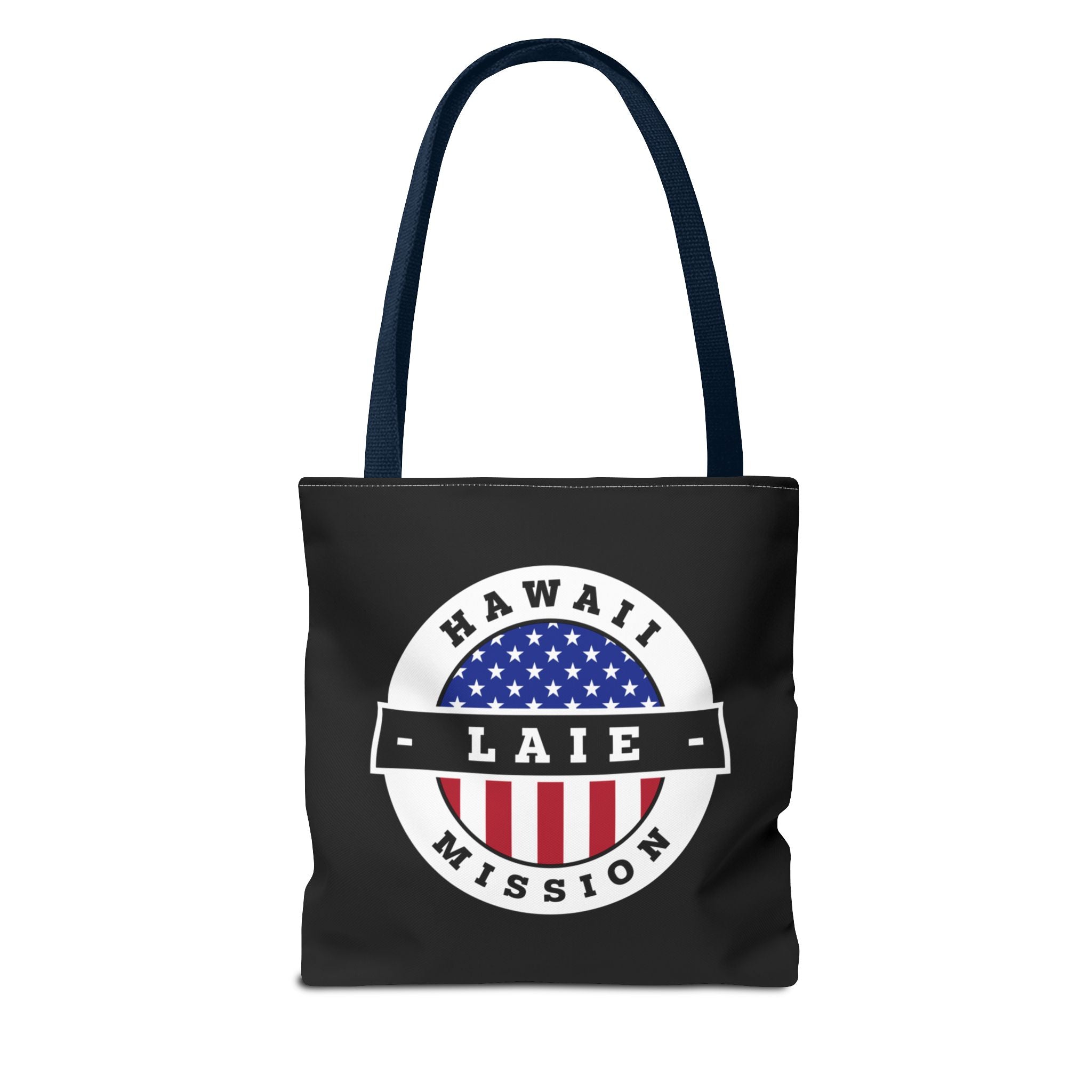 Hawaii Laie Mission USA Flag Logo Tote Bag Black - Mission Wishlist - LDS Missionary Gift Store