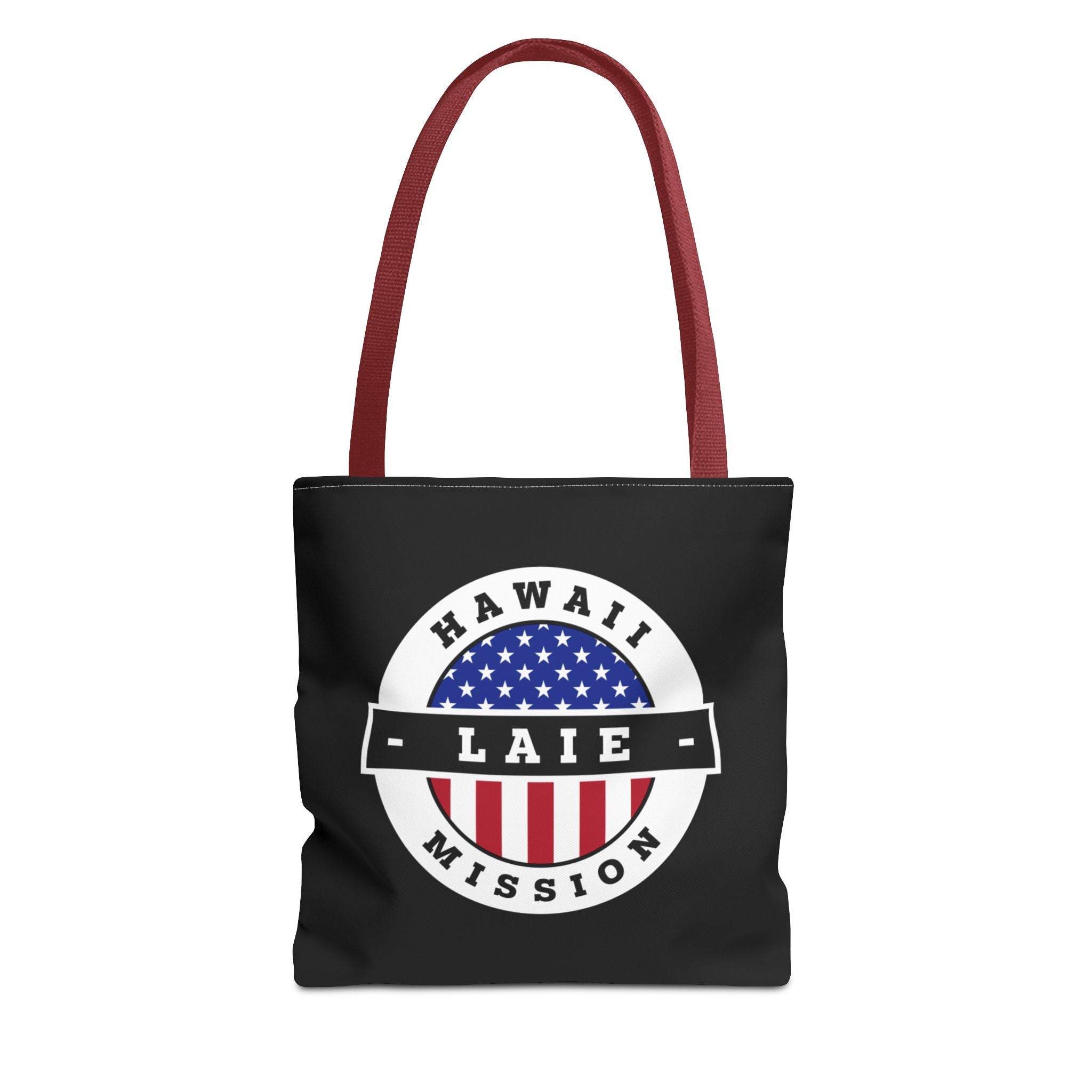 Hawaii Laie Mission USA Flag Logo Tote Bag Black - Mission Wishlist - LDS Missionary Gift Store