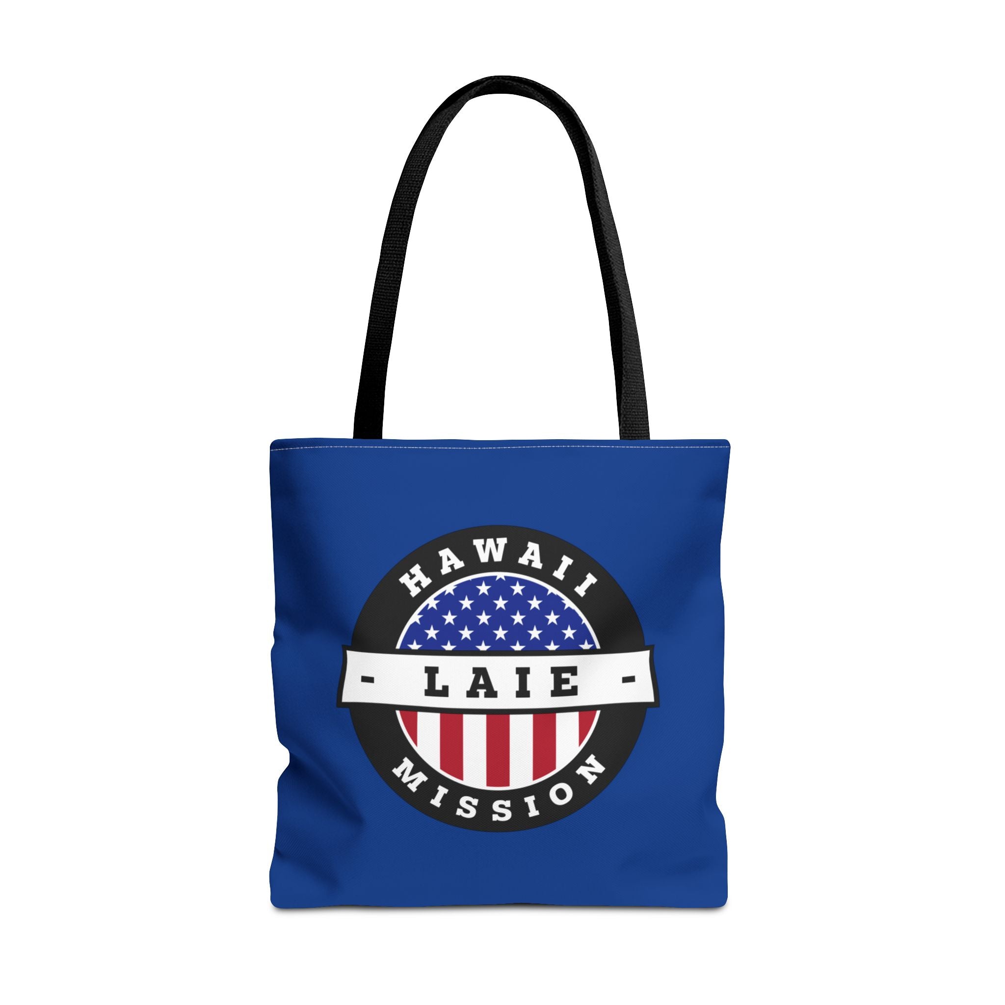Hawaii Laie Mission USA Flag Logo Tote Bag Blue - Latter-Day Saint LDS Missionary Gift - Book of Mormon